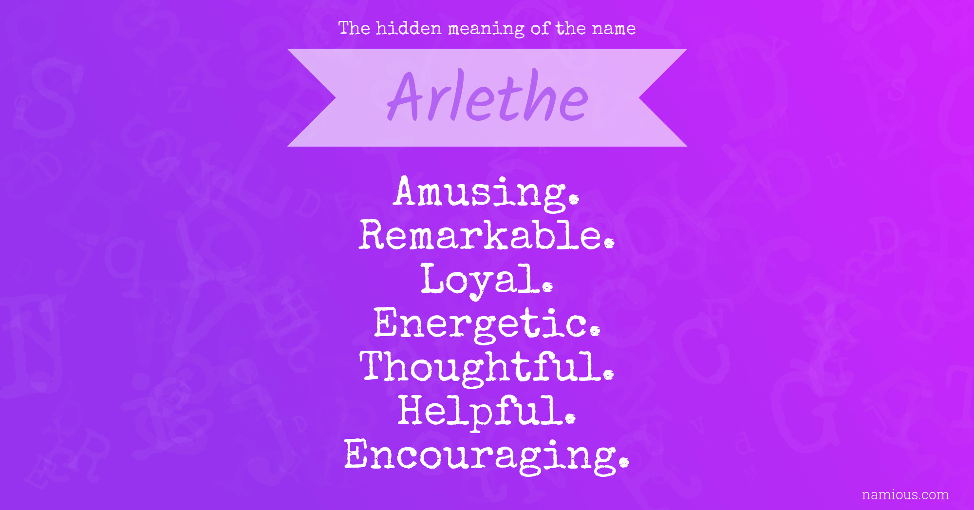 The hidden meaning of the name Arlethe