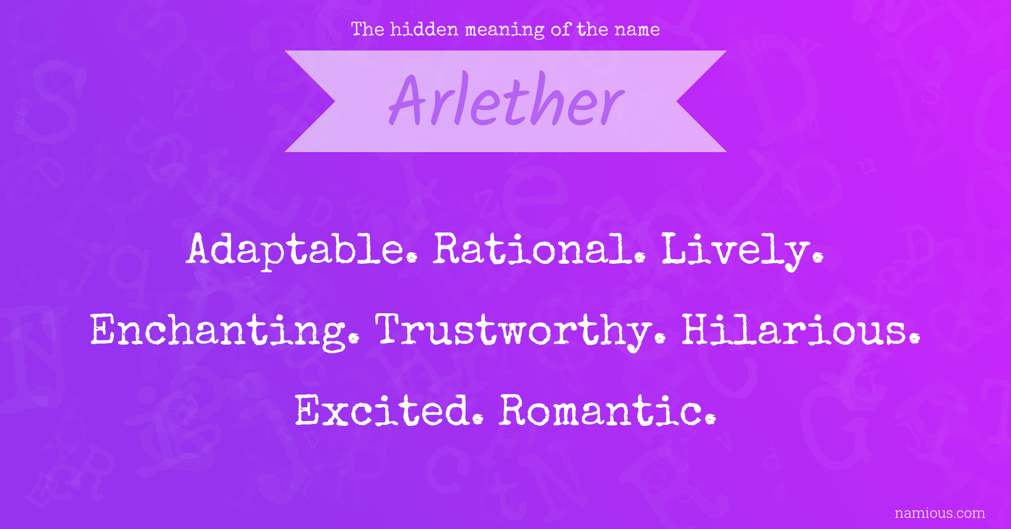 The hidden meaning of the name Arlether