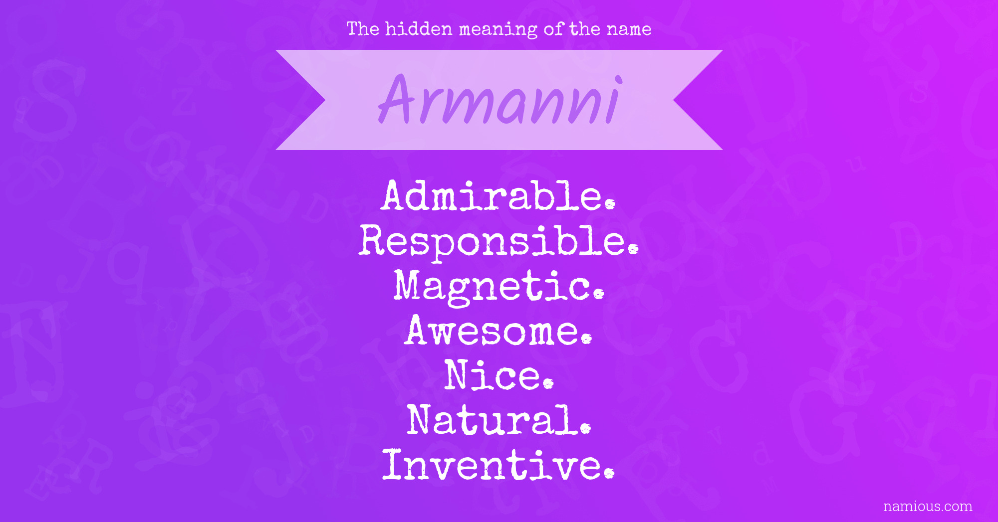 The hidden meaning of the name Armanni