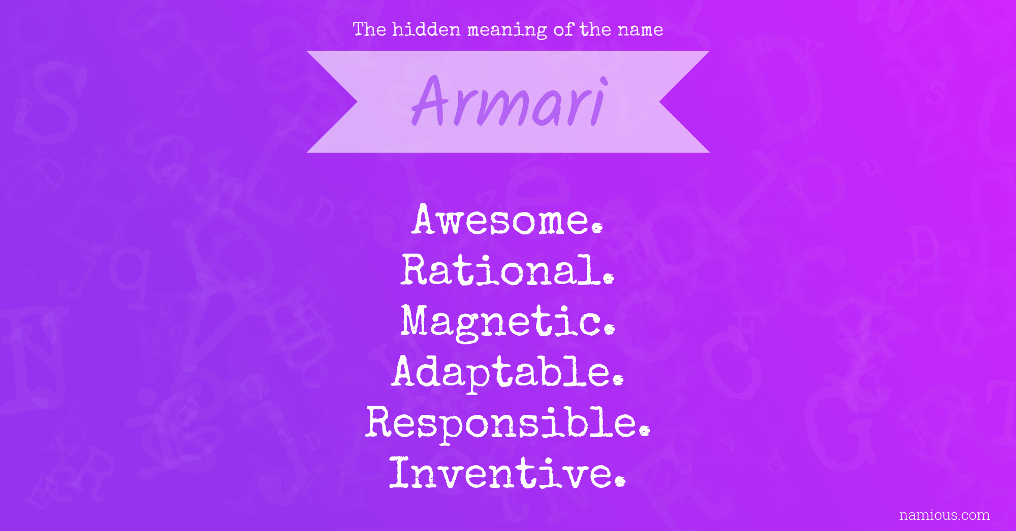 The hidden meaning of the name Armari