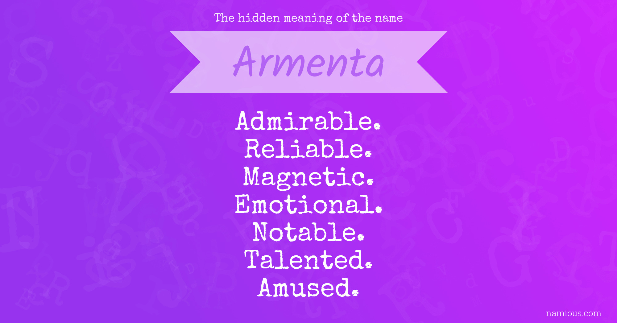 The hidden meaning of the name Armenta