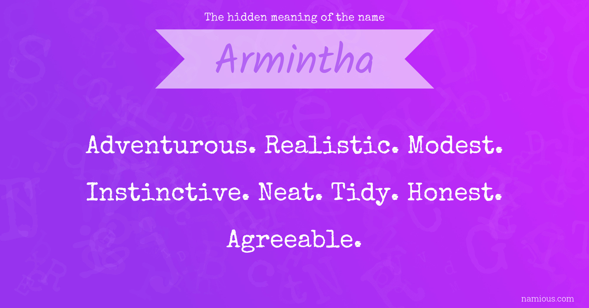 The hidden meaning of the name Armintha