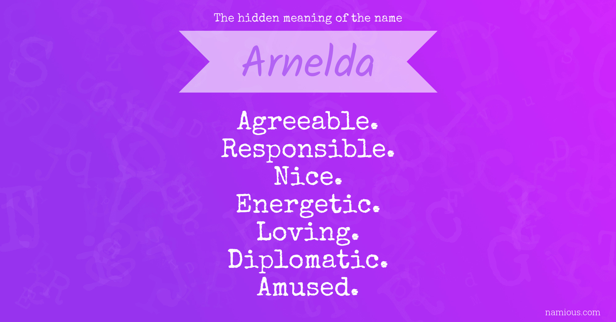 The hidden meaning of the name Arnelda