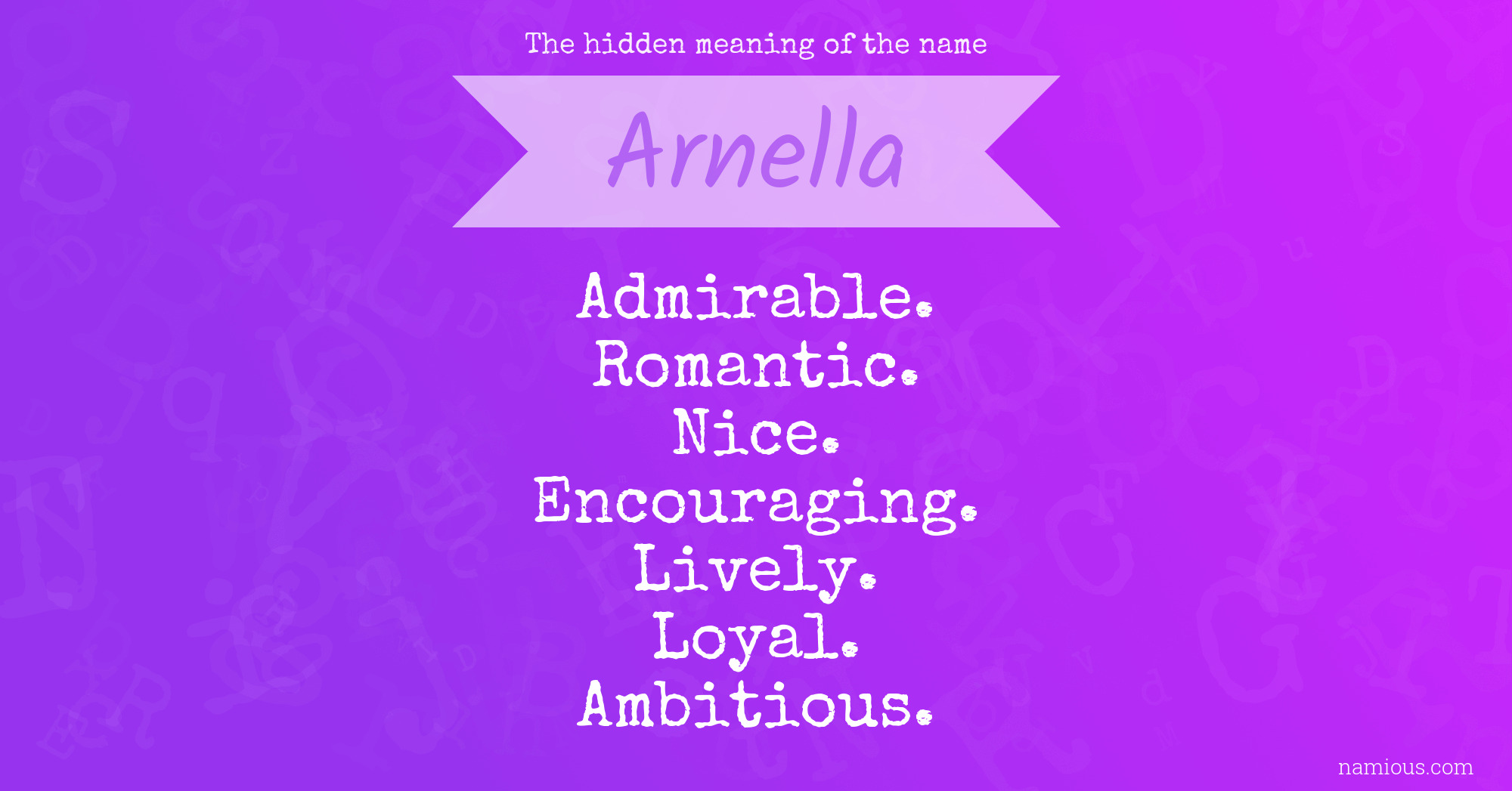 The hidden meaning of the name Arnella