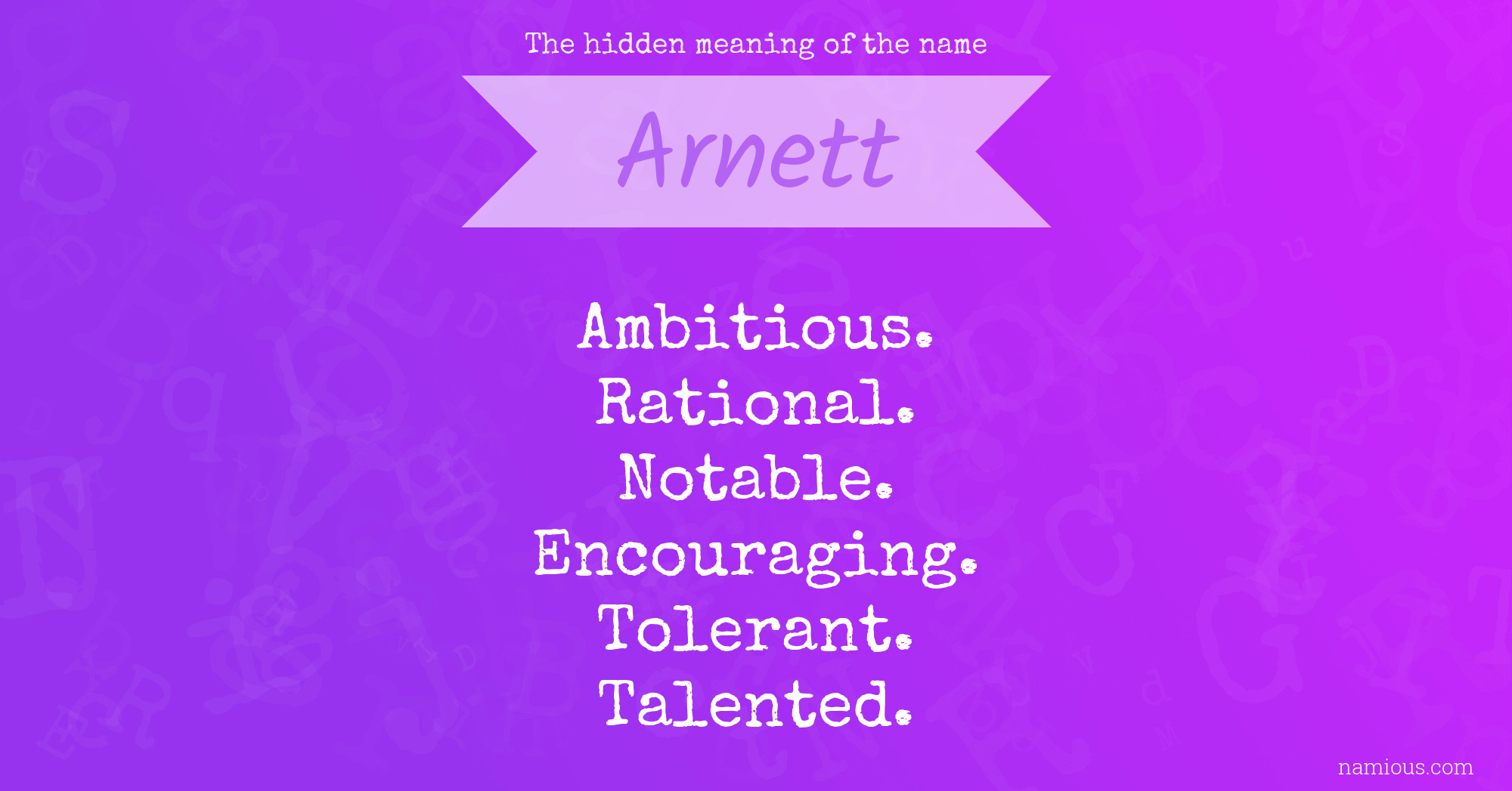 The hidden meaning of the name Arnett