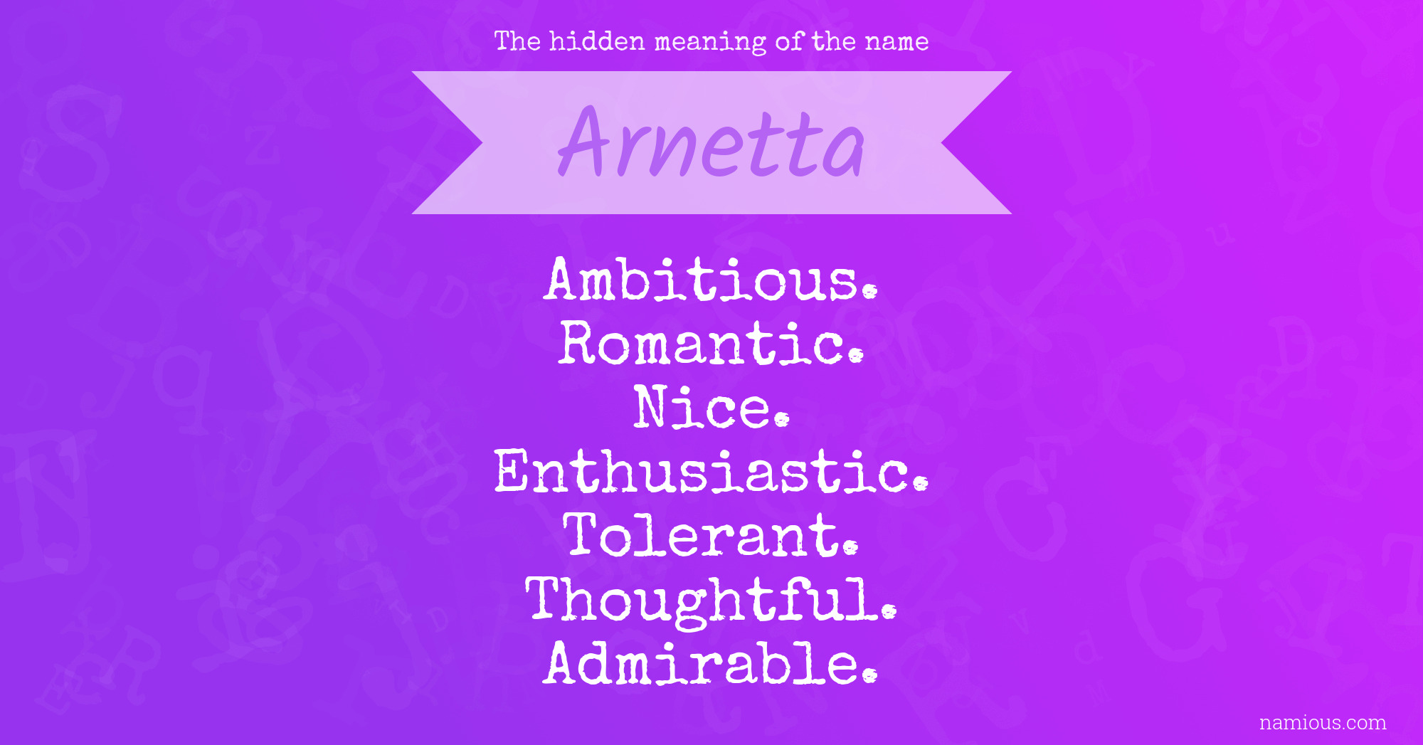 The hidden meaning of the name Arnetta