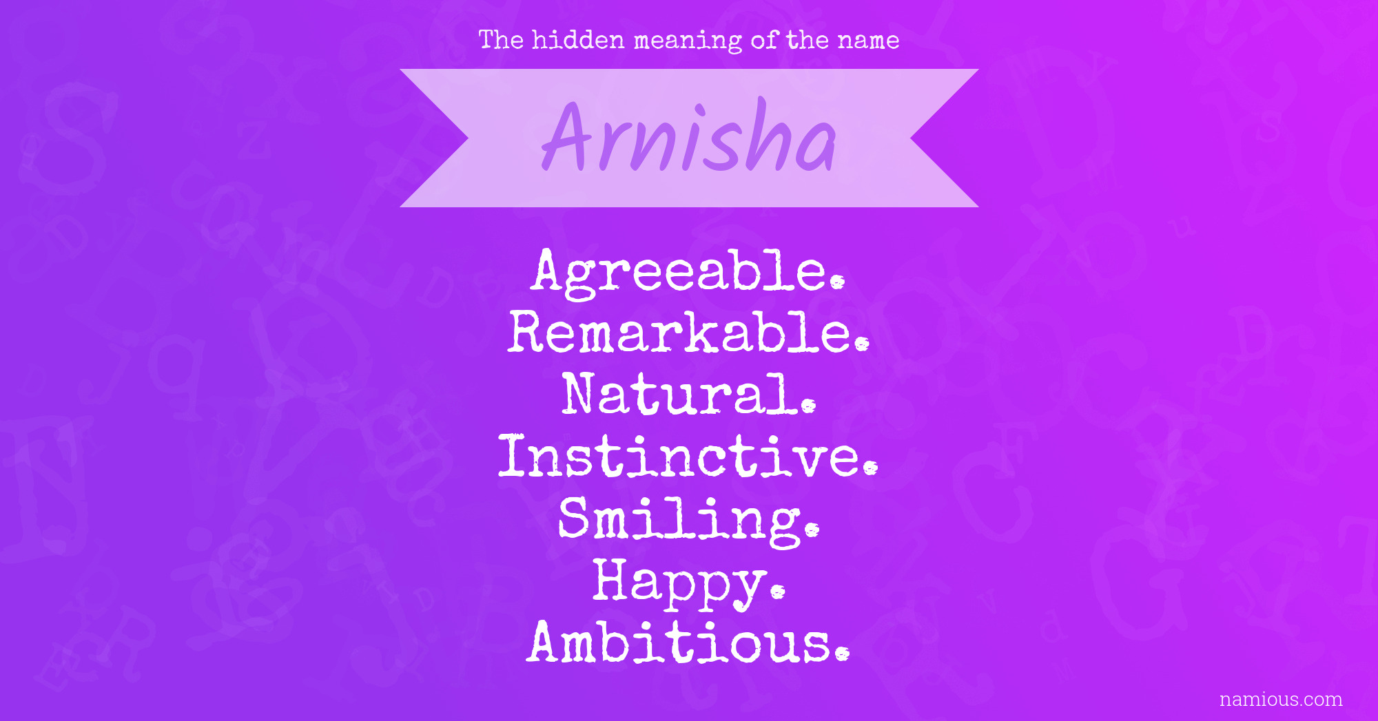 The hidden meaning of the name Arnisha