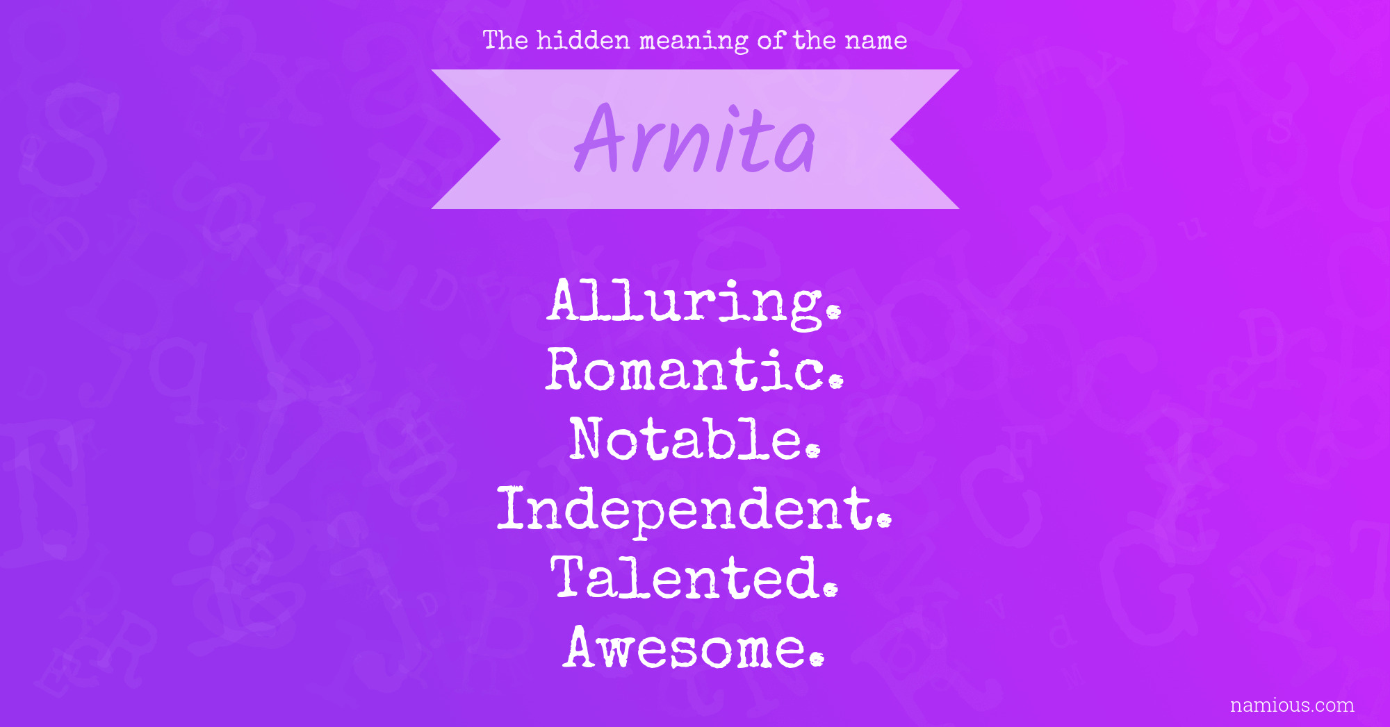 The hidden meaning of the name Arnita