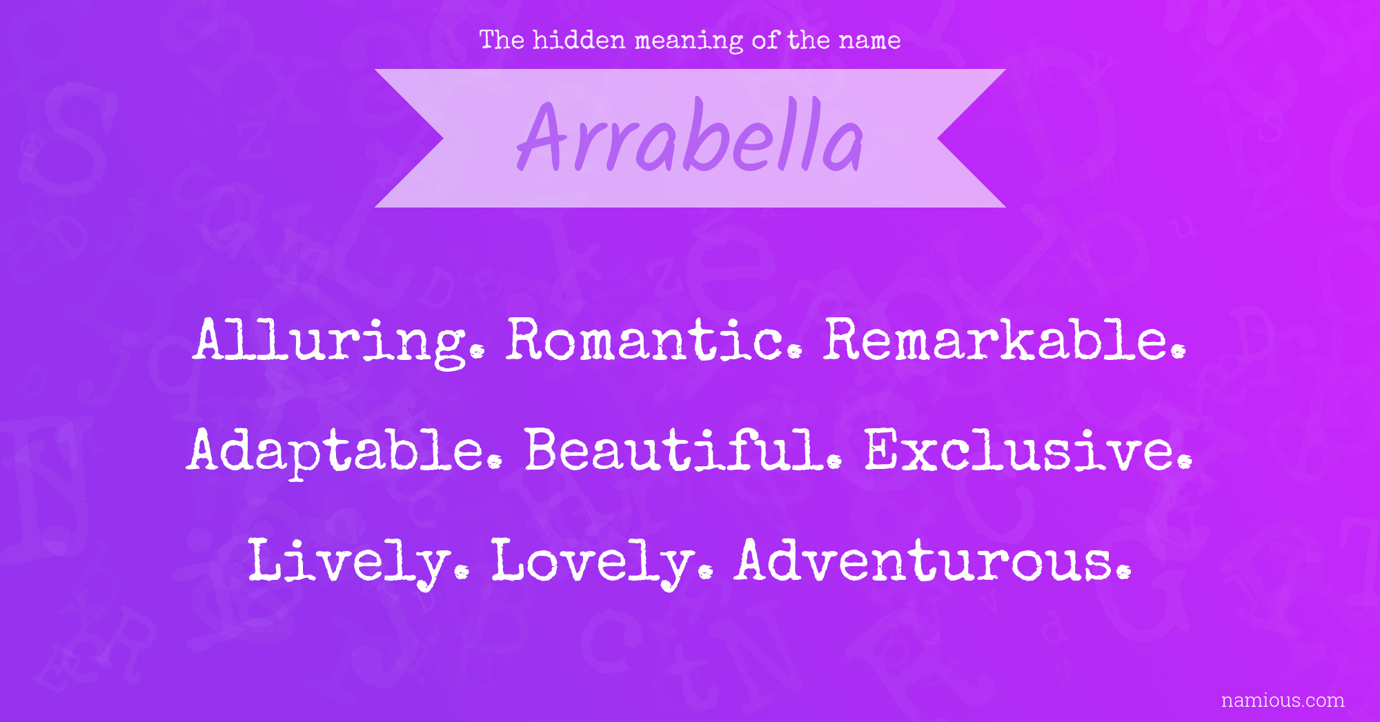 The hidden meaning of the name Arrabella