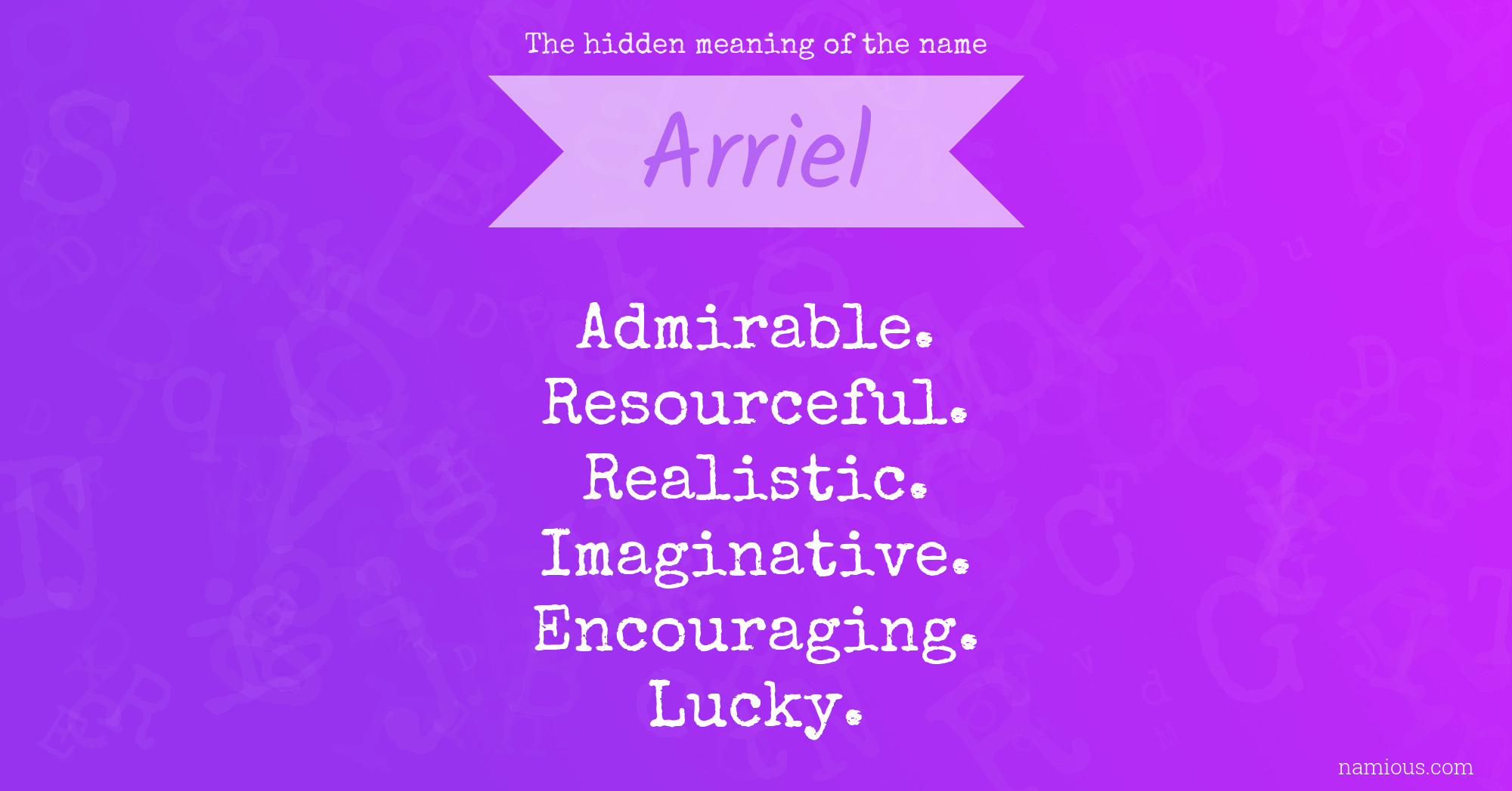 The hidden meaning of the name Arriel