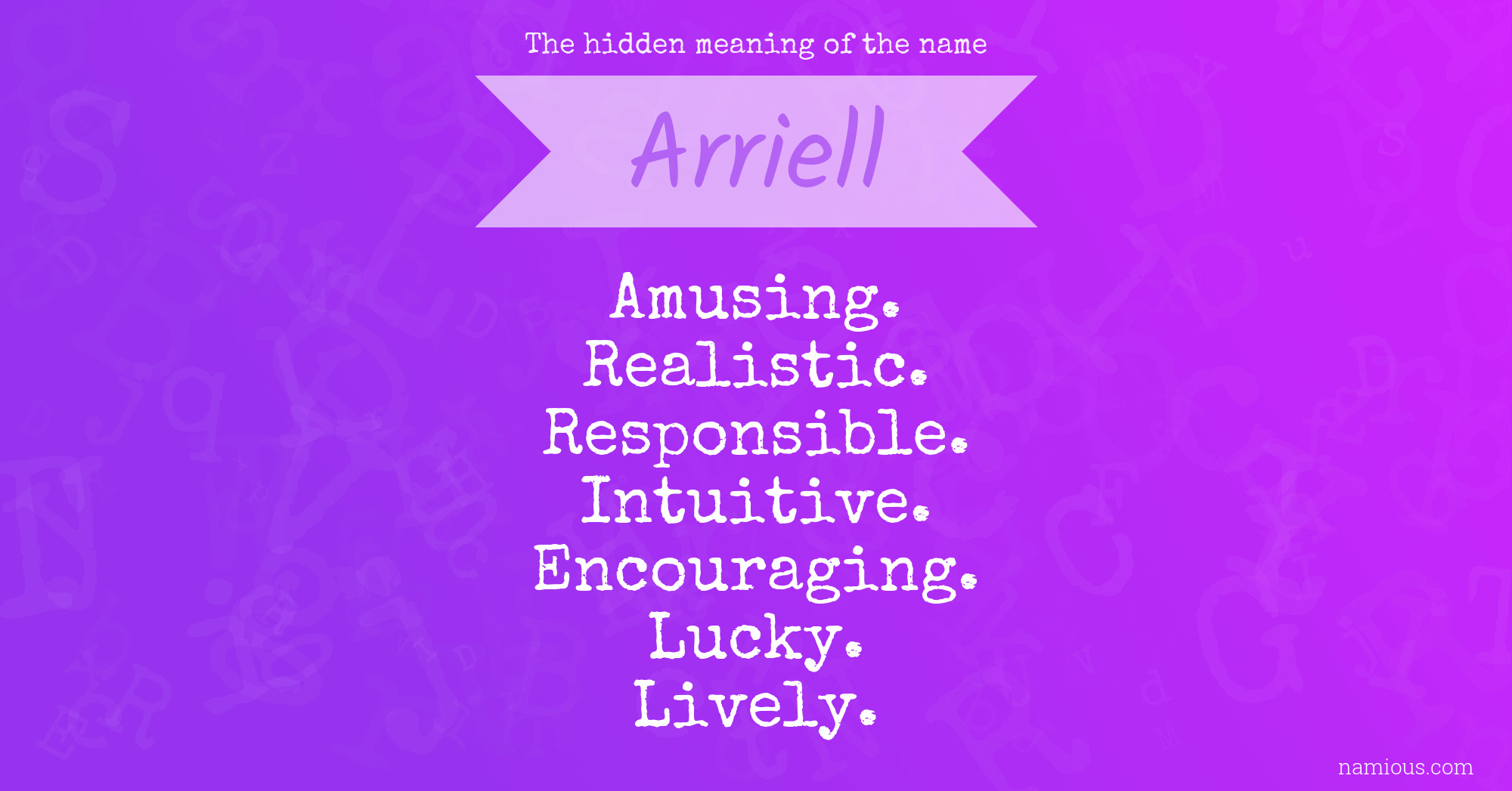 The hidden meaning of the name Arriell