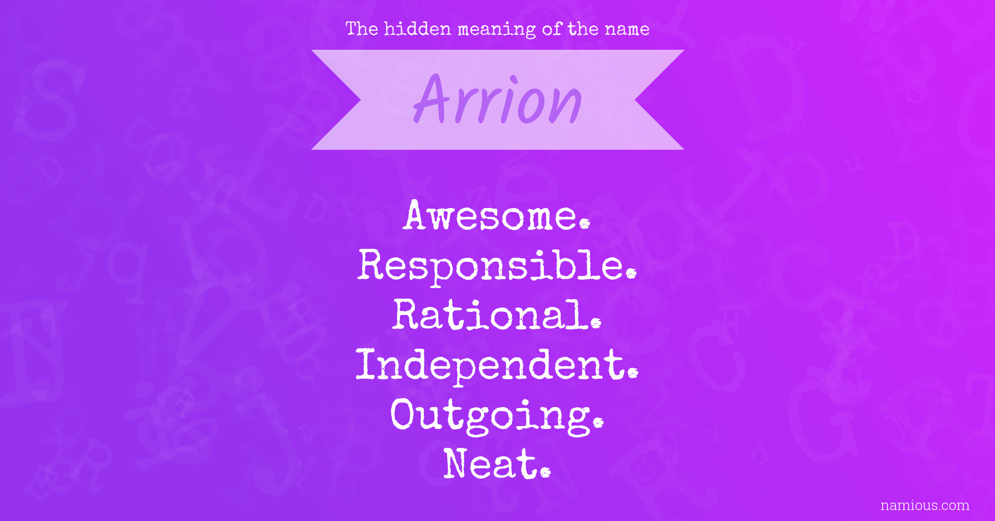 The hidden meaning of the name Arrion