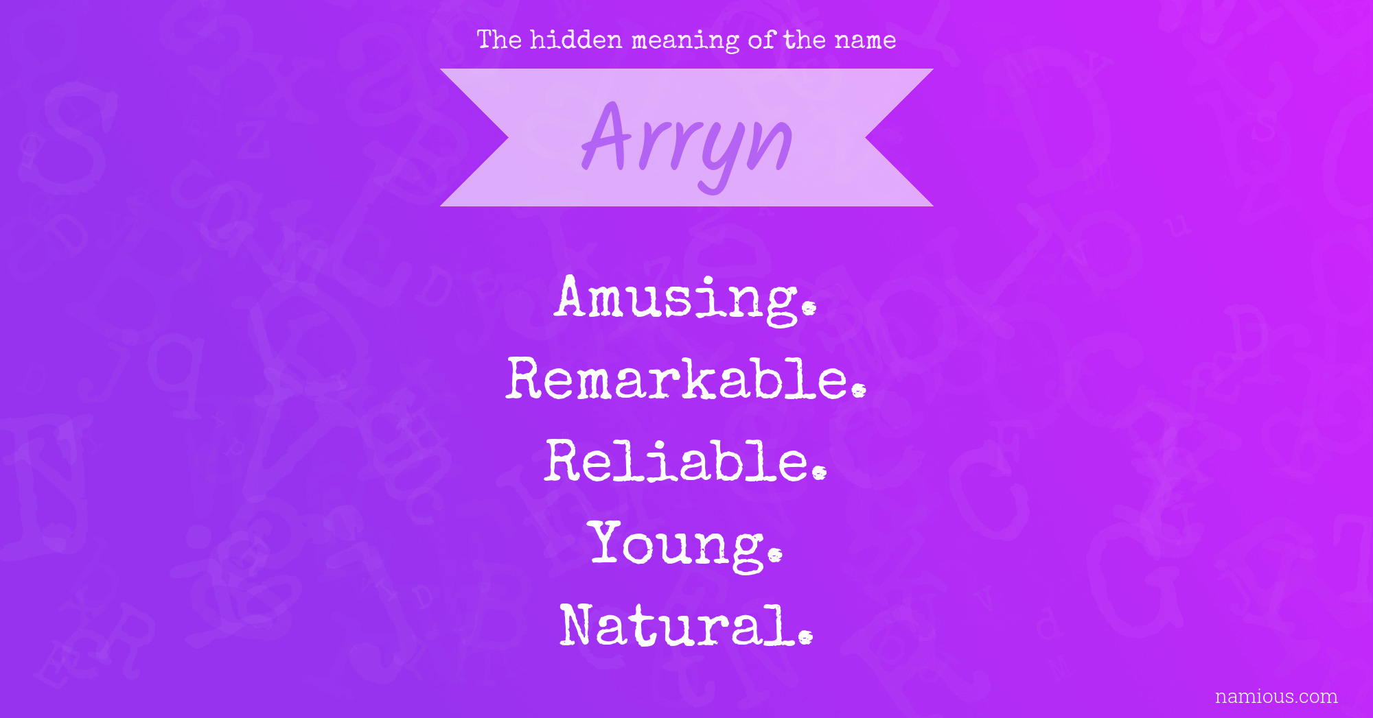 The hidden meaning of the name Arryn