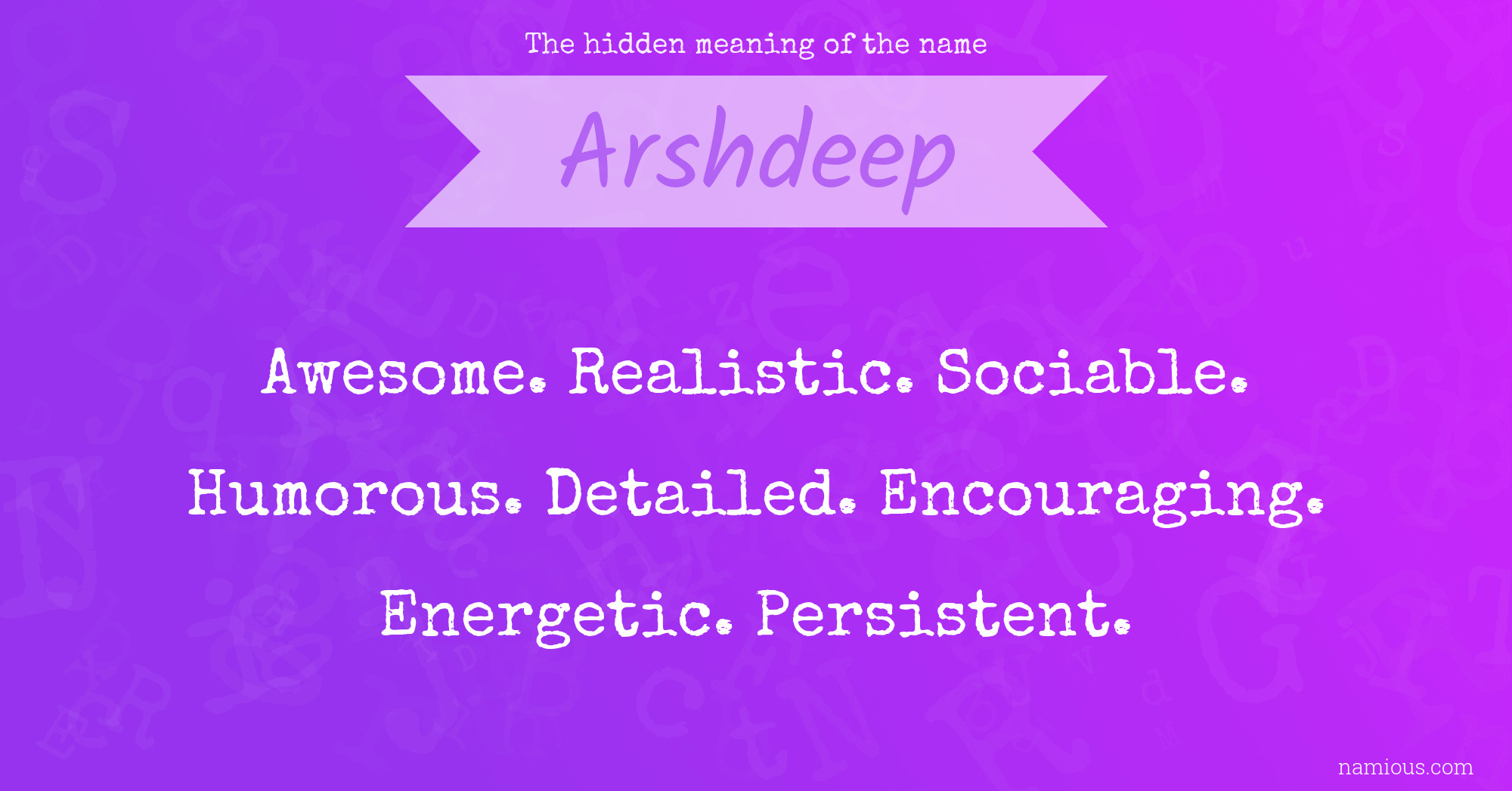 The hidden meaning of the name Arshdeep