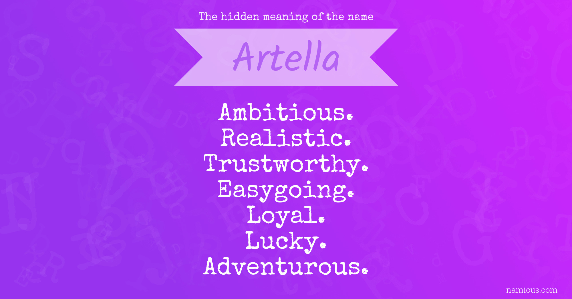 The hidden meaning of the name Artella