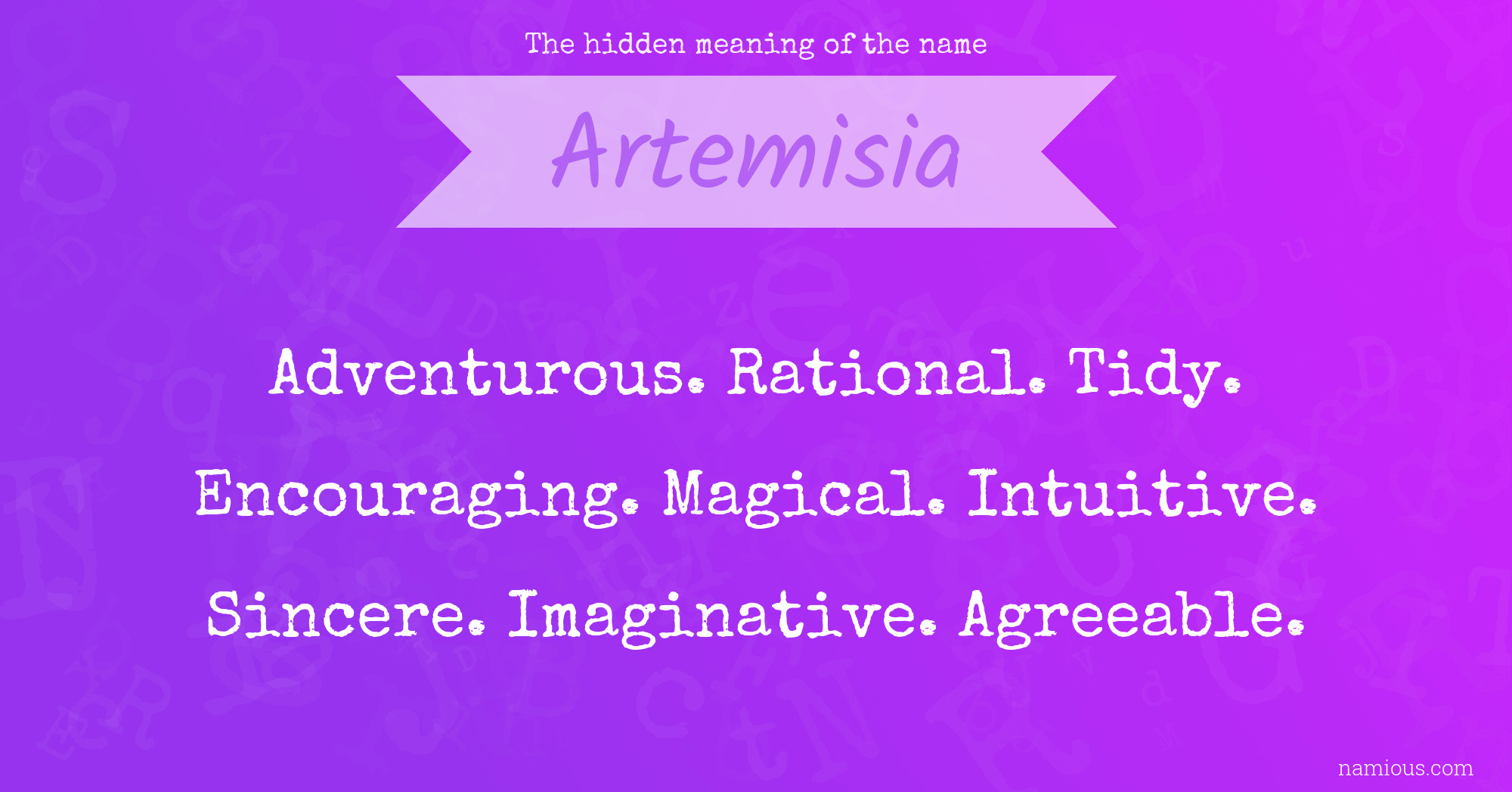 The hidden meaning of the name Artemisia