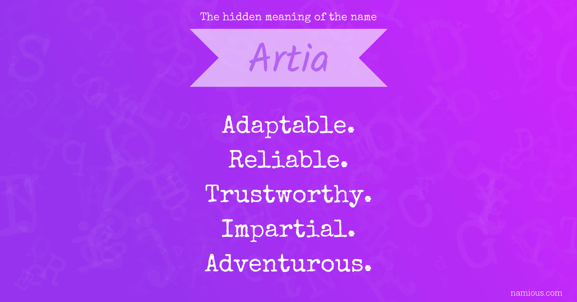 The hidden meaning of the name Artia