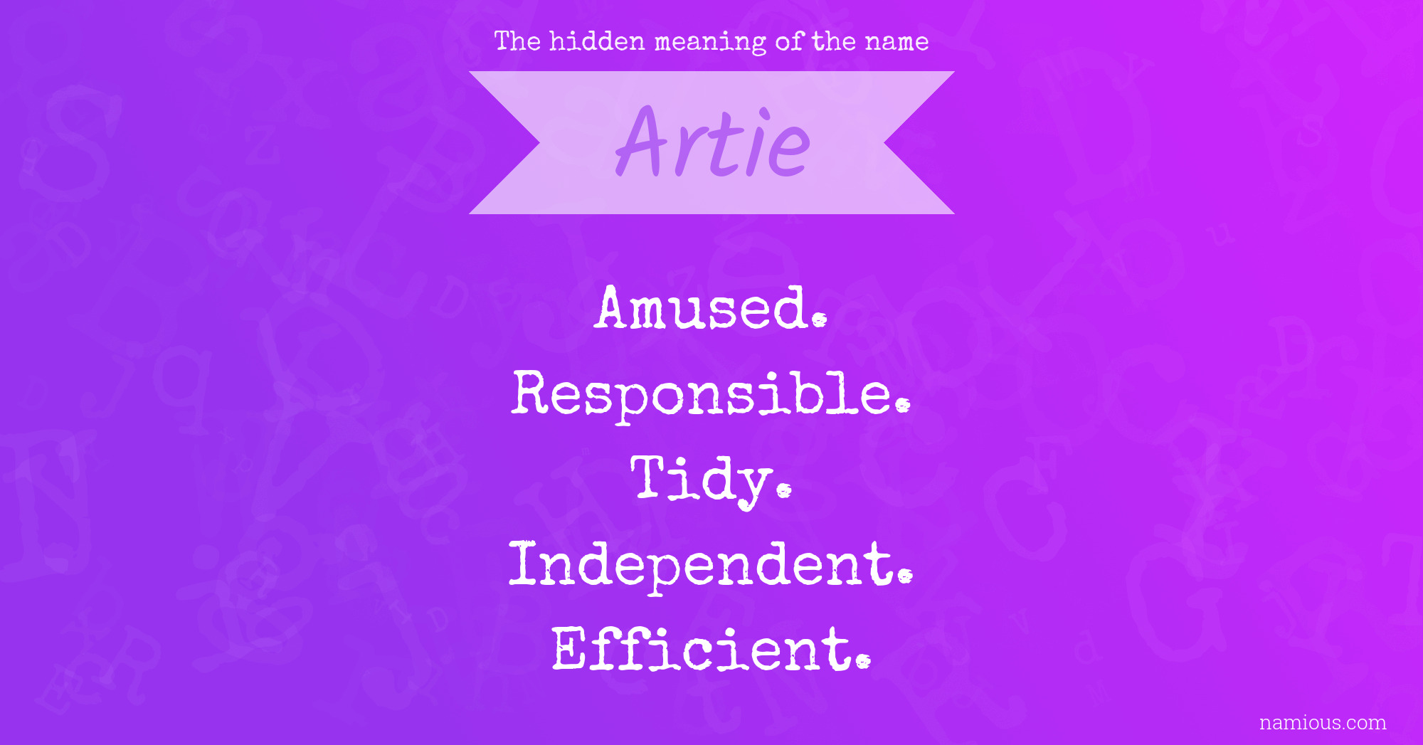 The hidden meaning of the name Artie