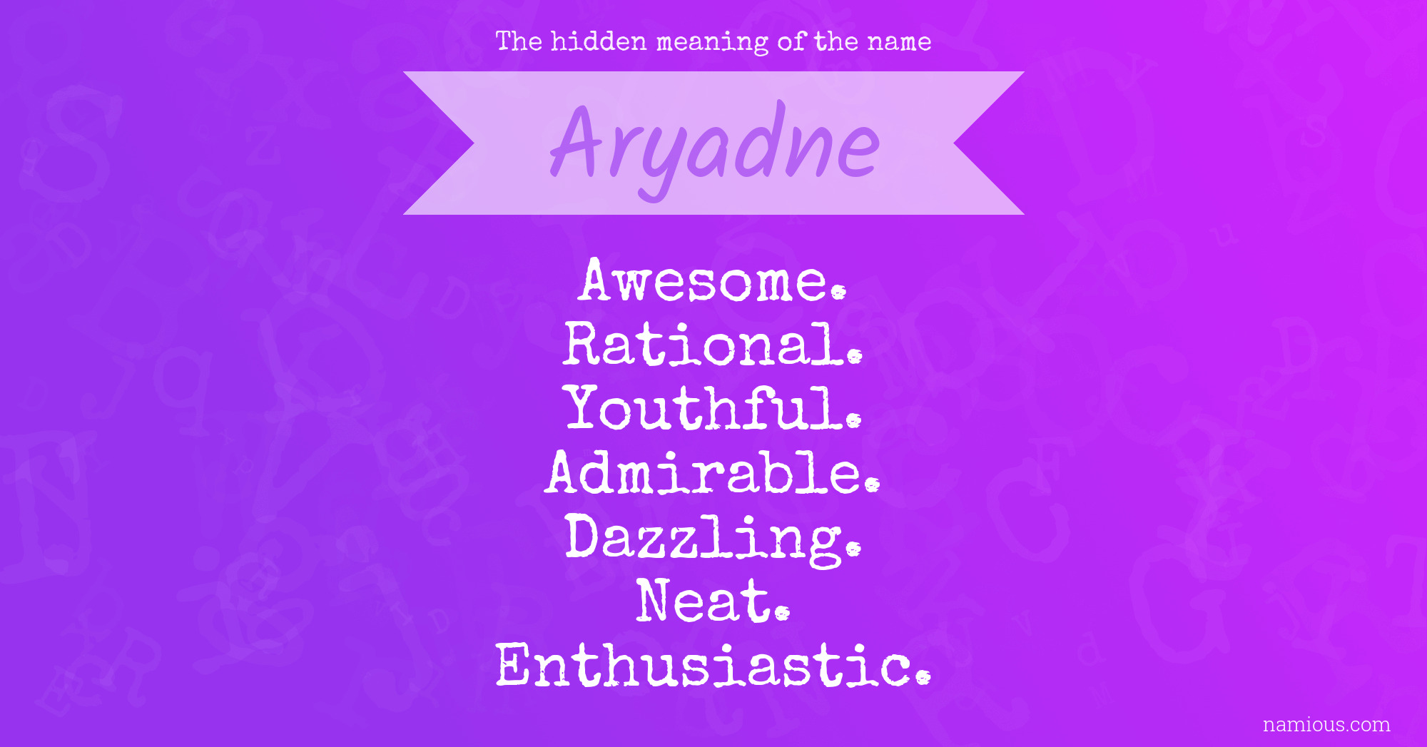 The hidden meaning of the name Aryadne