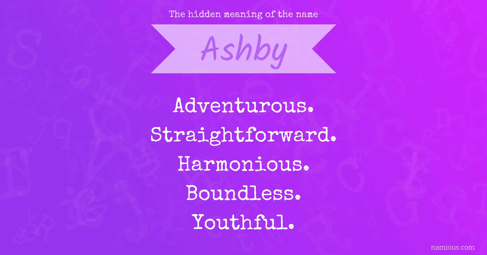 The hidden meaning of the name Ashby