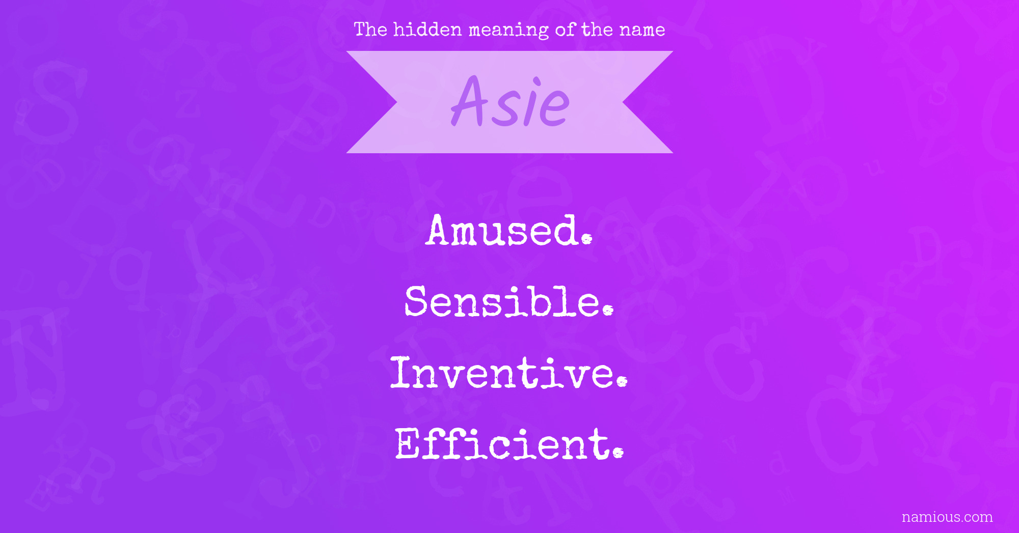 The hidden meaning of the name Asie