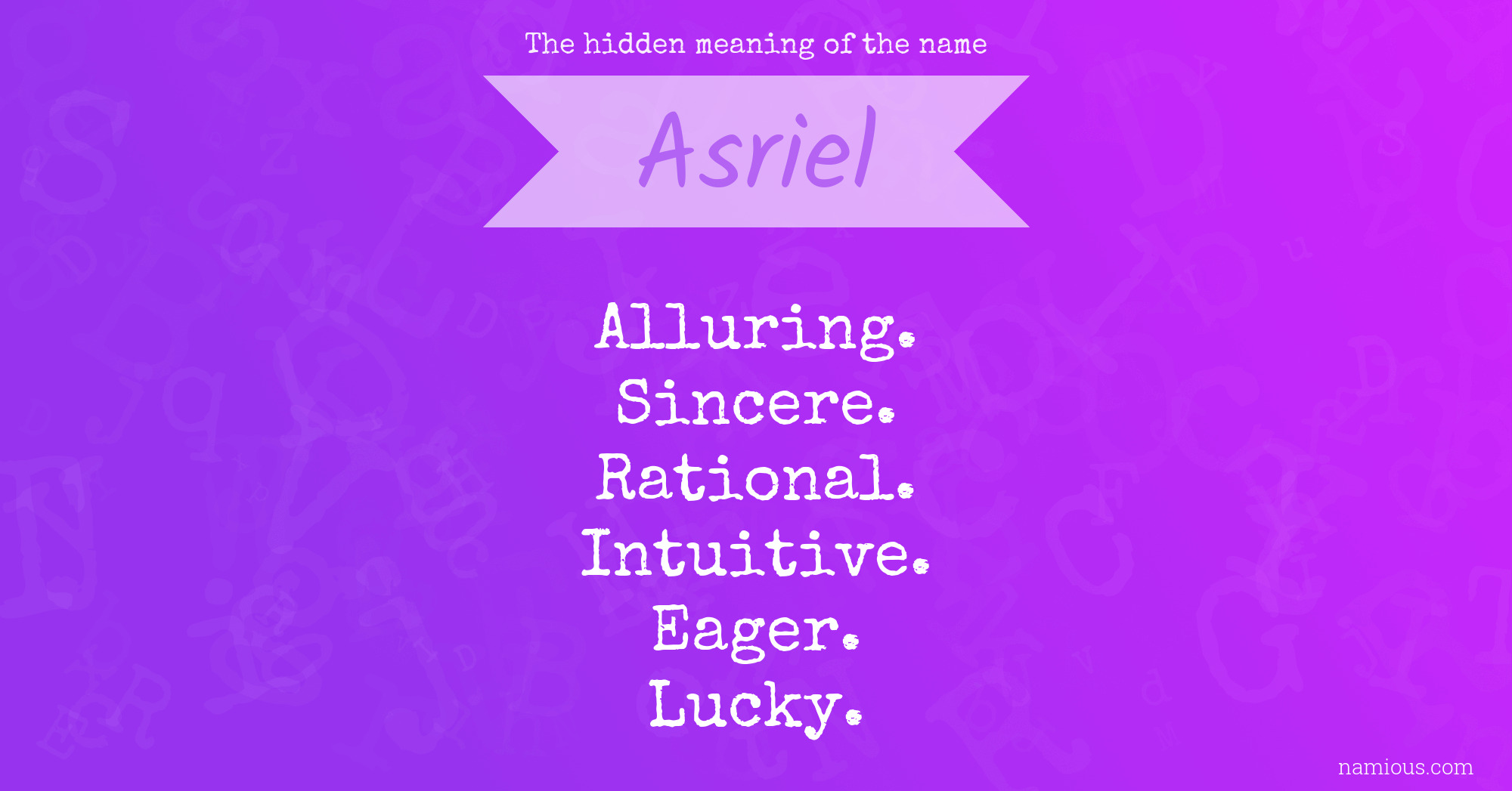 The hidden meaning of the name Asriel