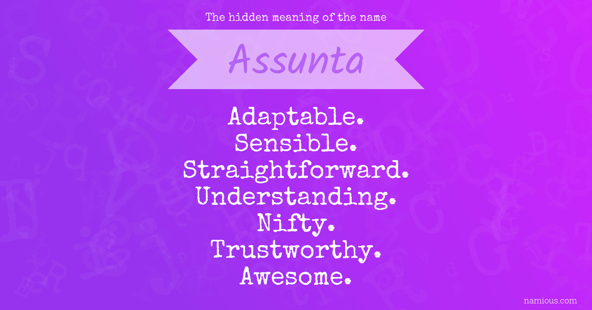 The hidden meaning of the name Assunta