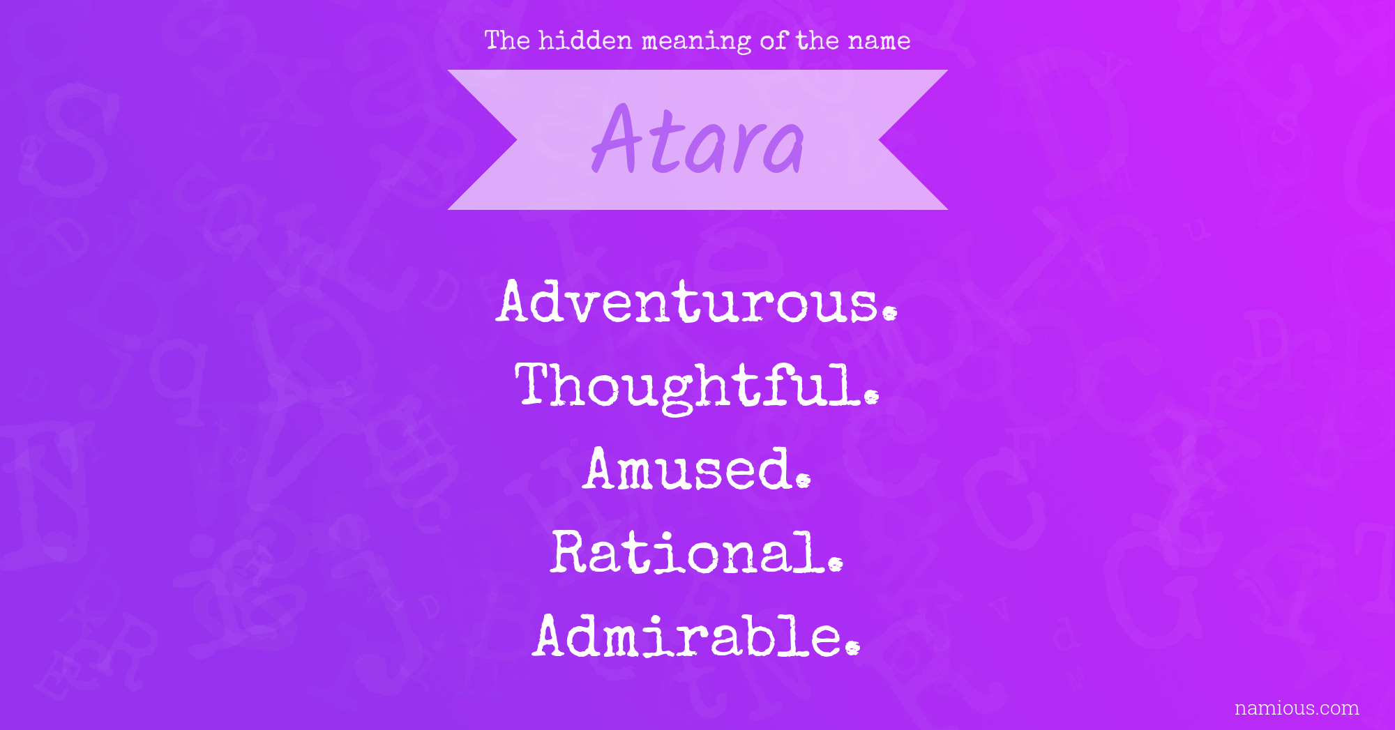 The hidden meaning of the name Atara