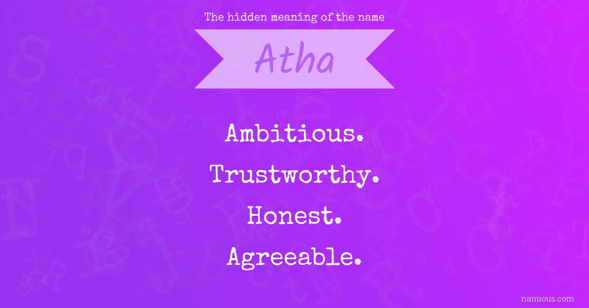 The hidden meaning of the name Atha