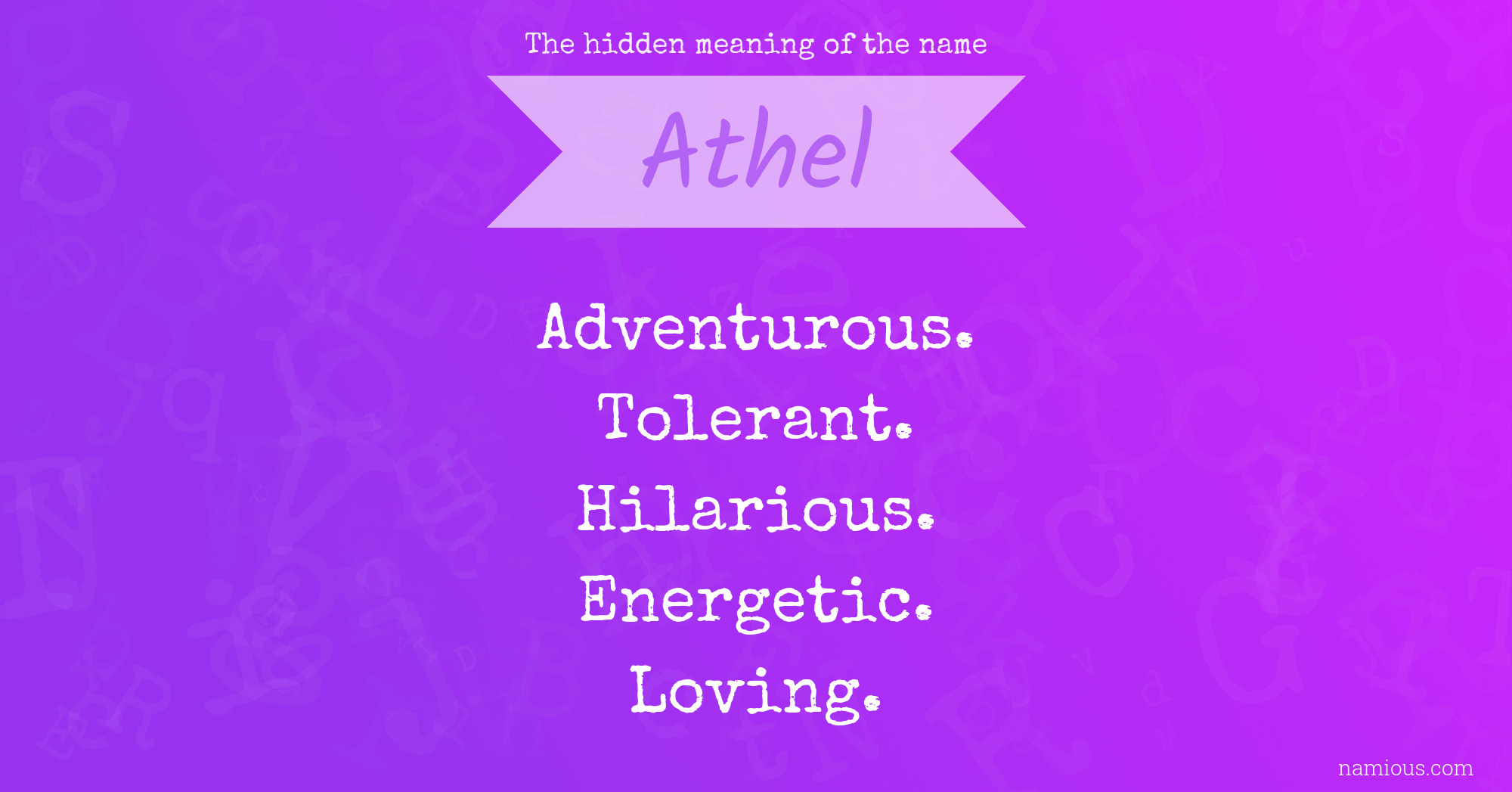 The hidden meaning of the name Athel