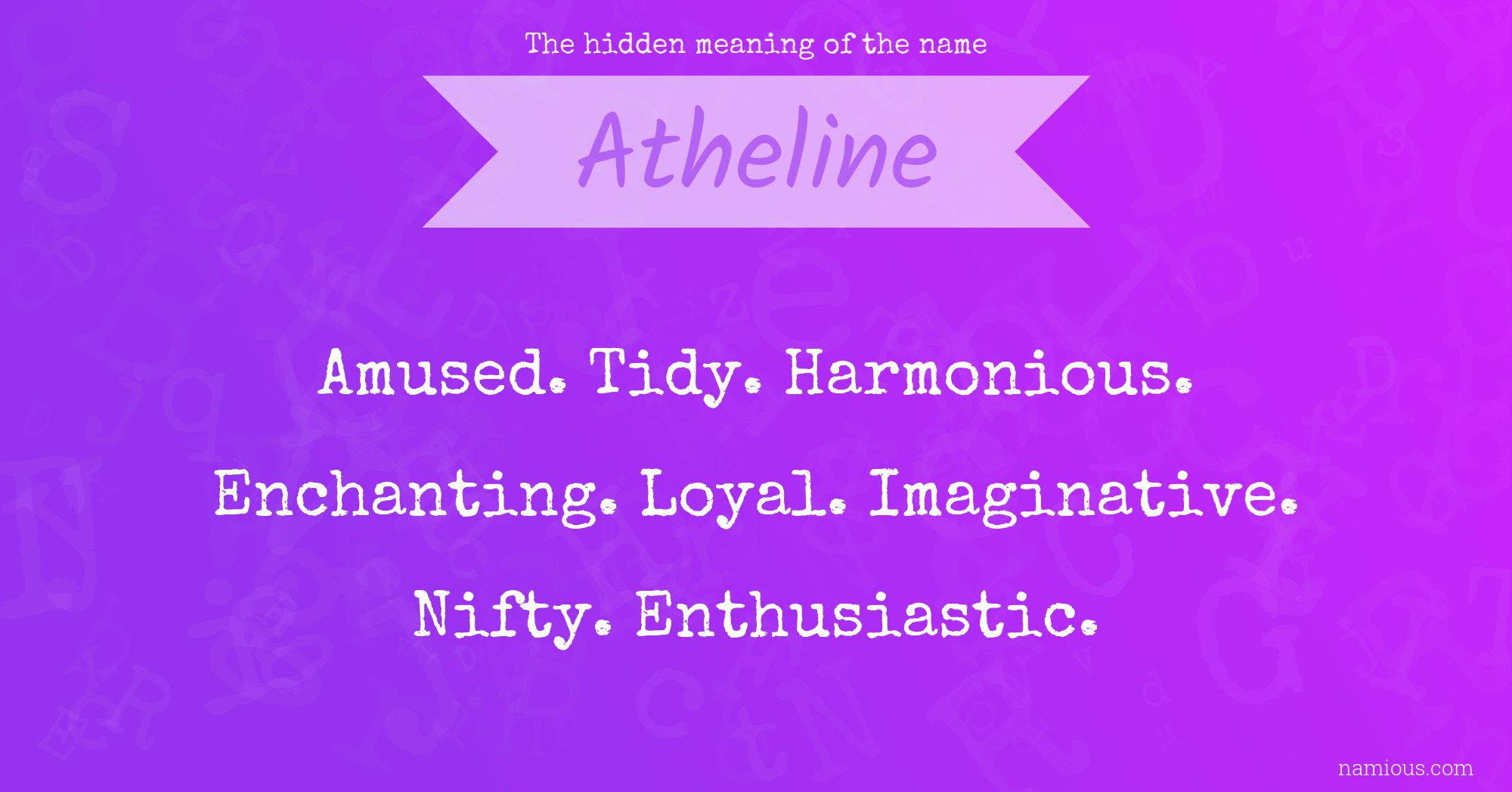 The hidden meaning of the name Atheline