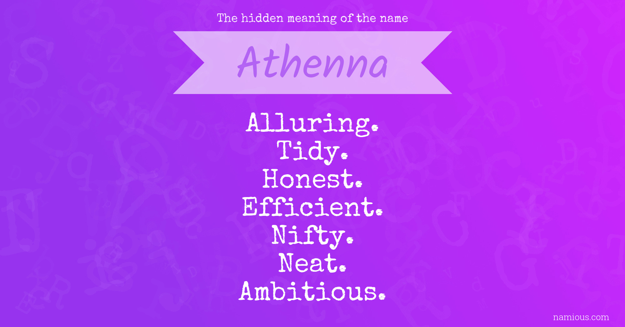 The hidden meaning of the name Athenna