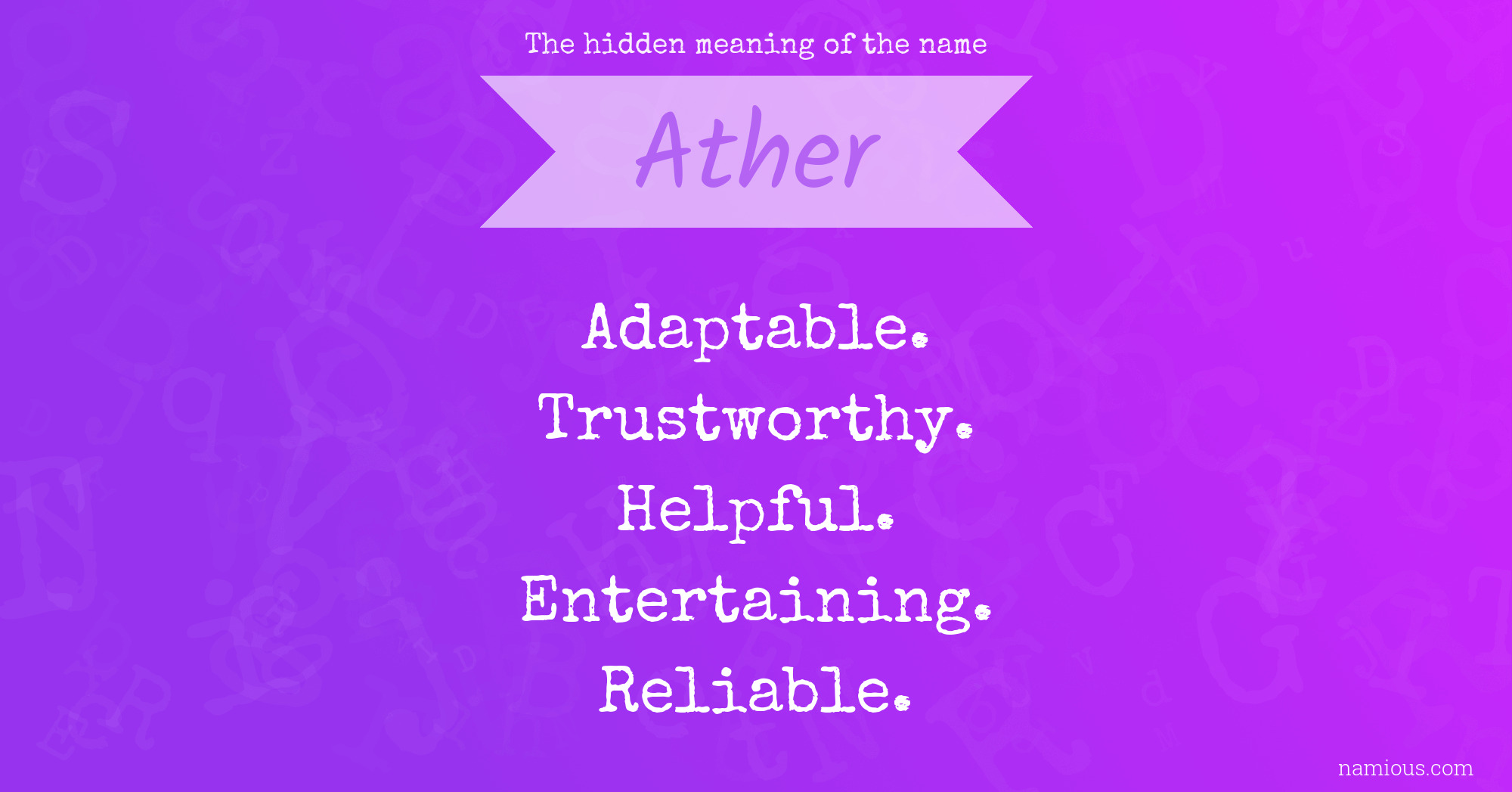 The hidden meaning of the name Ather