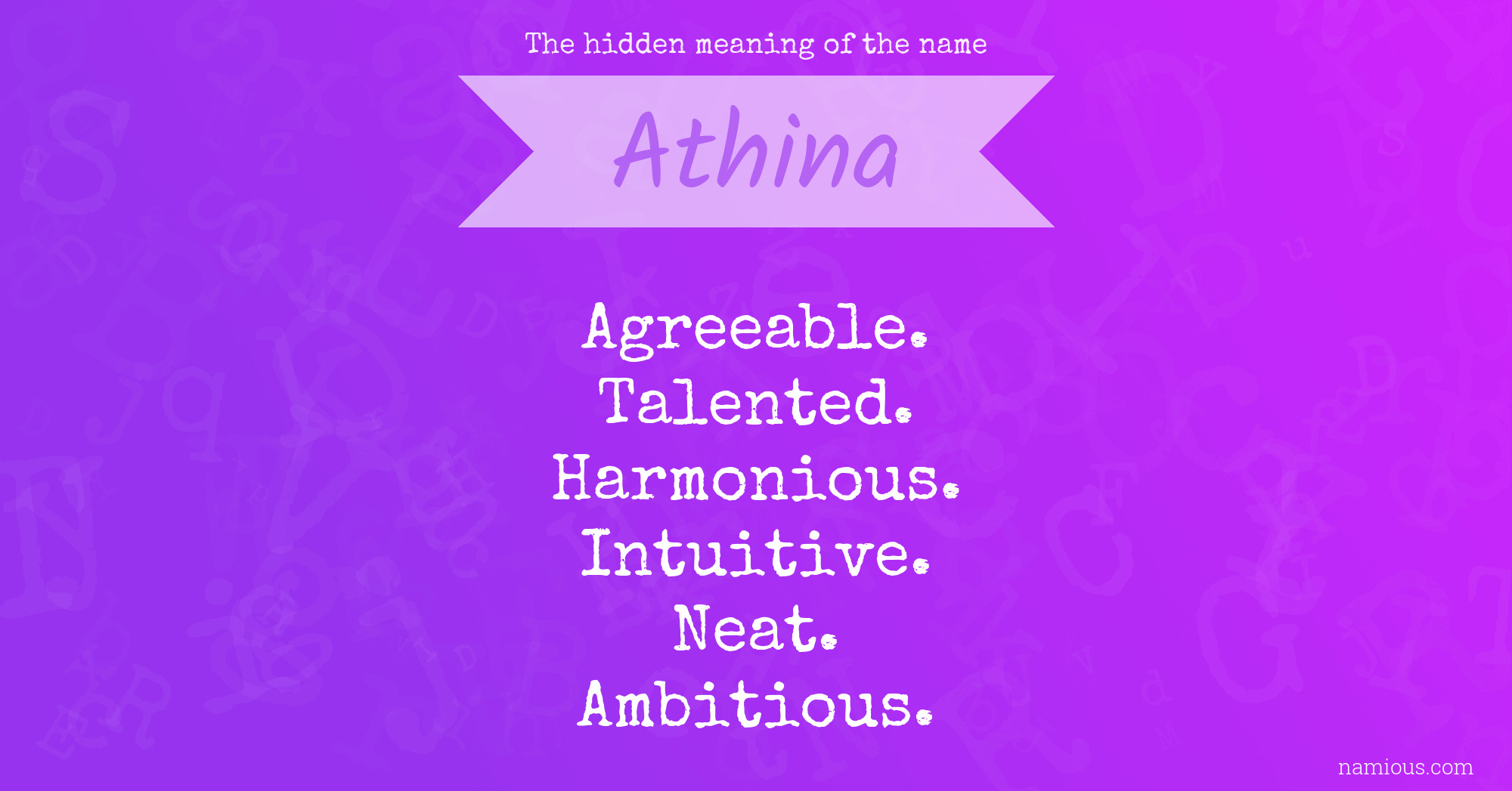 The hidden meaning of the name Athina