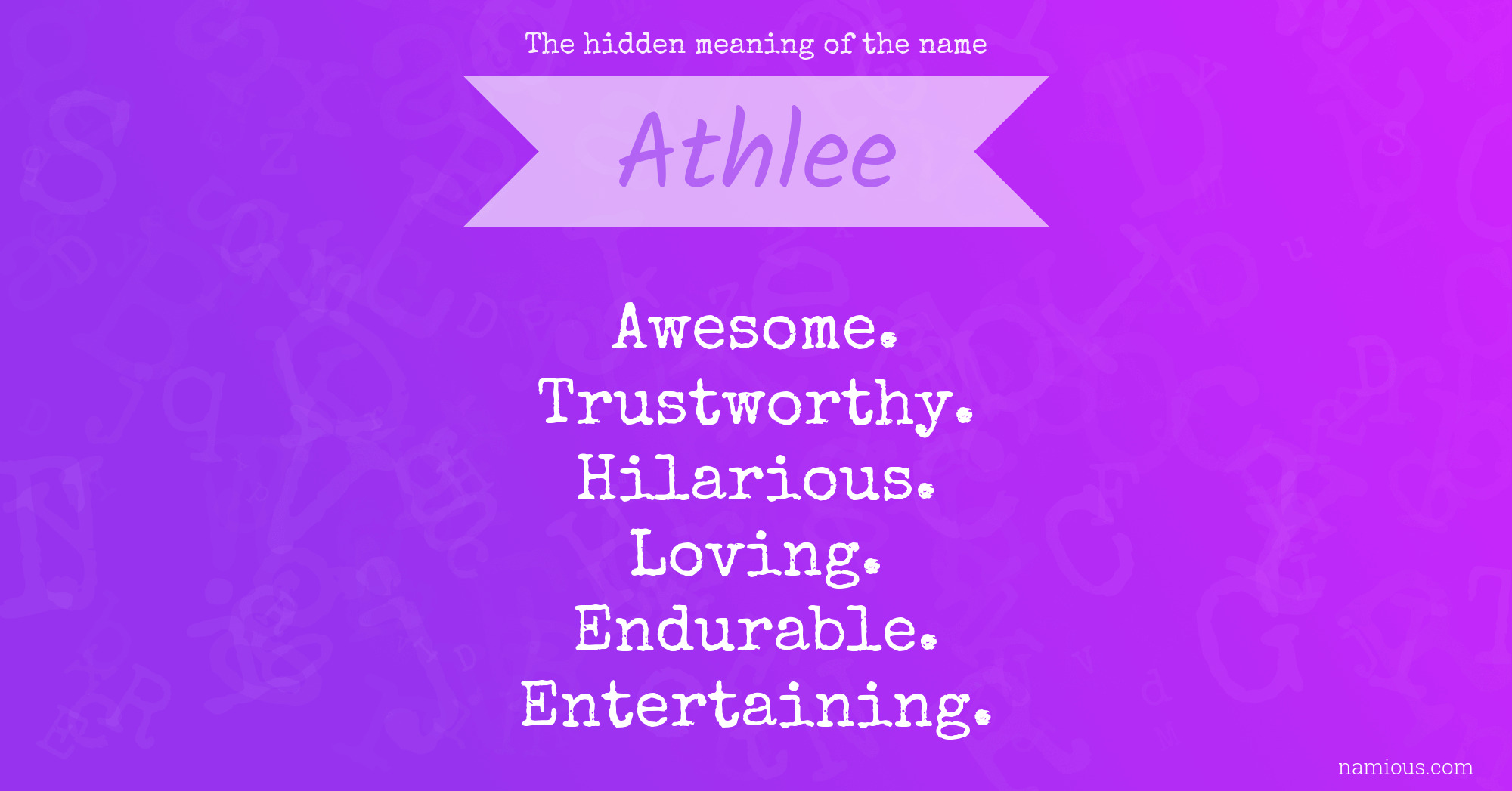 The hidden meaning of the name Athlee