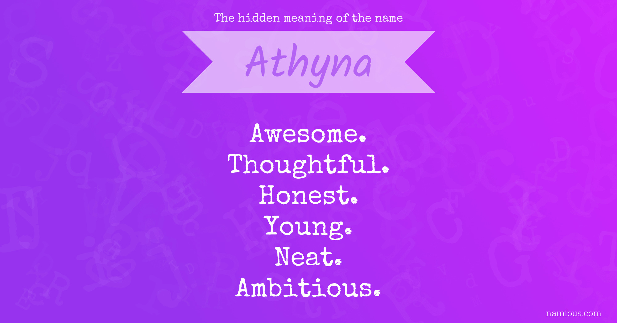 The hidden meaning of the name Athyna