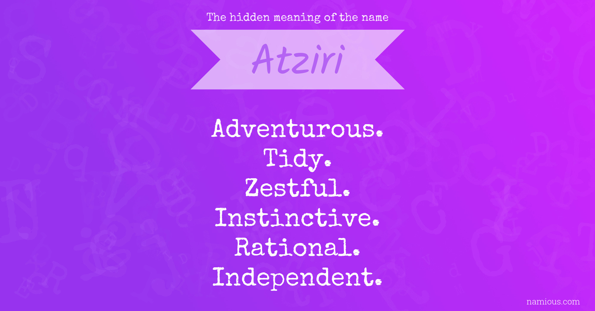 The hidden meaning of the name Atziri