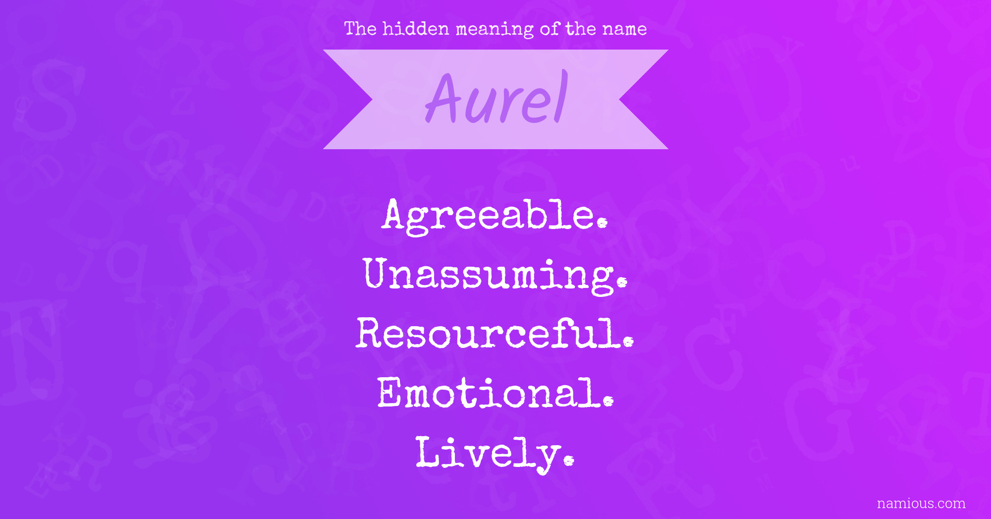 The hidden meaning of the name Aurel