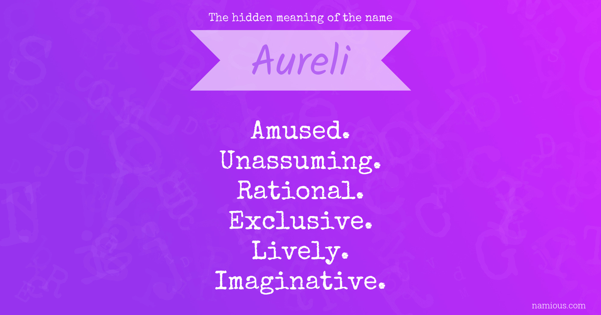 The hidden meaning of the name Aureli