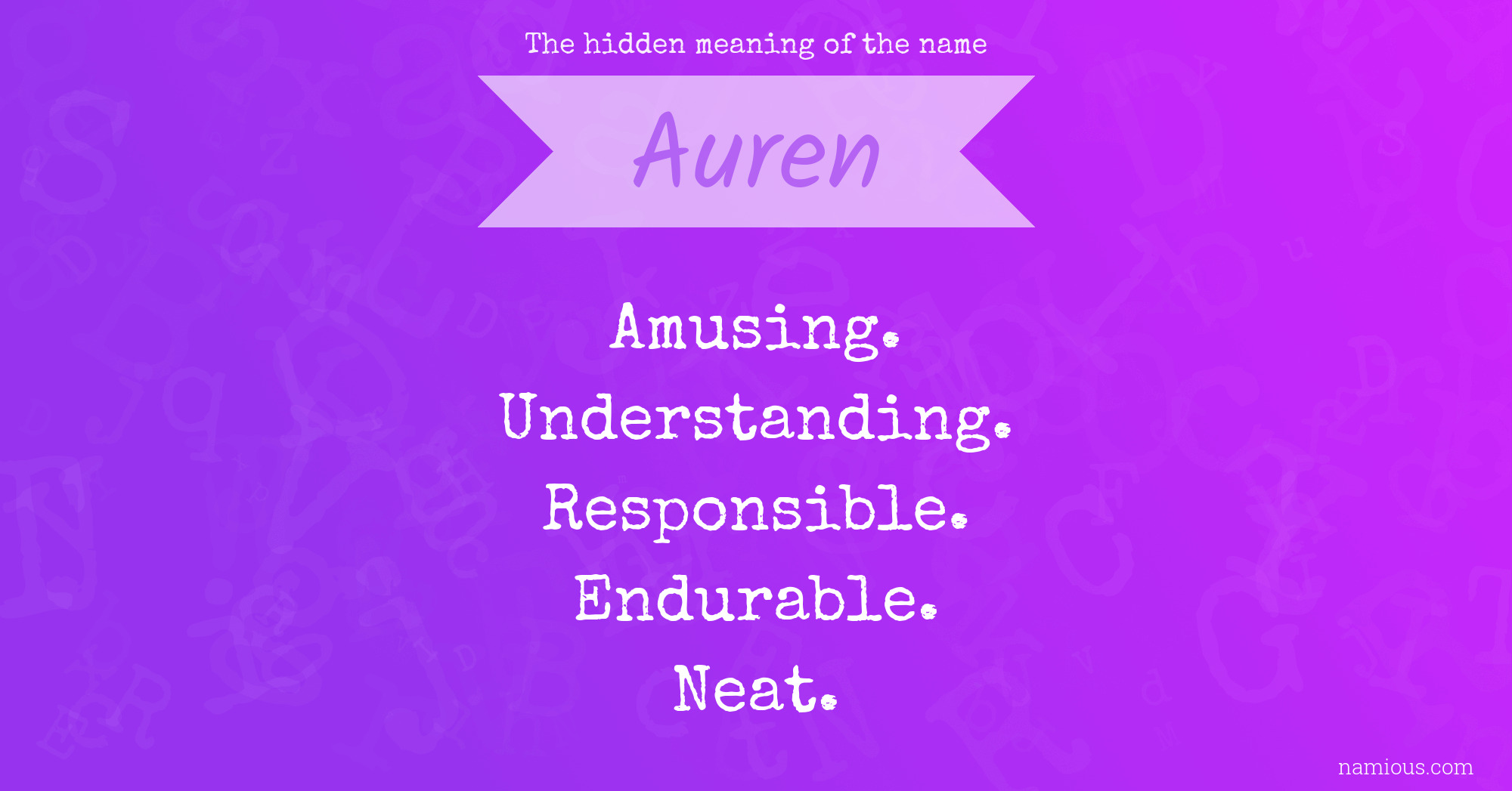 The hidden meaning of the name Auren