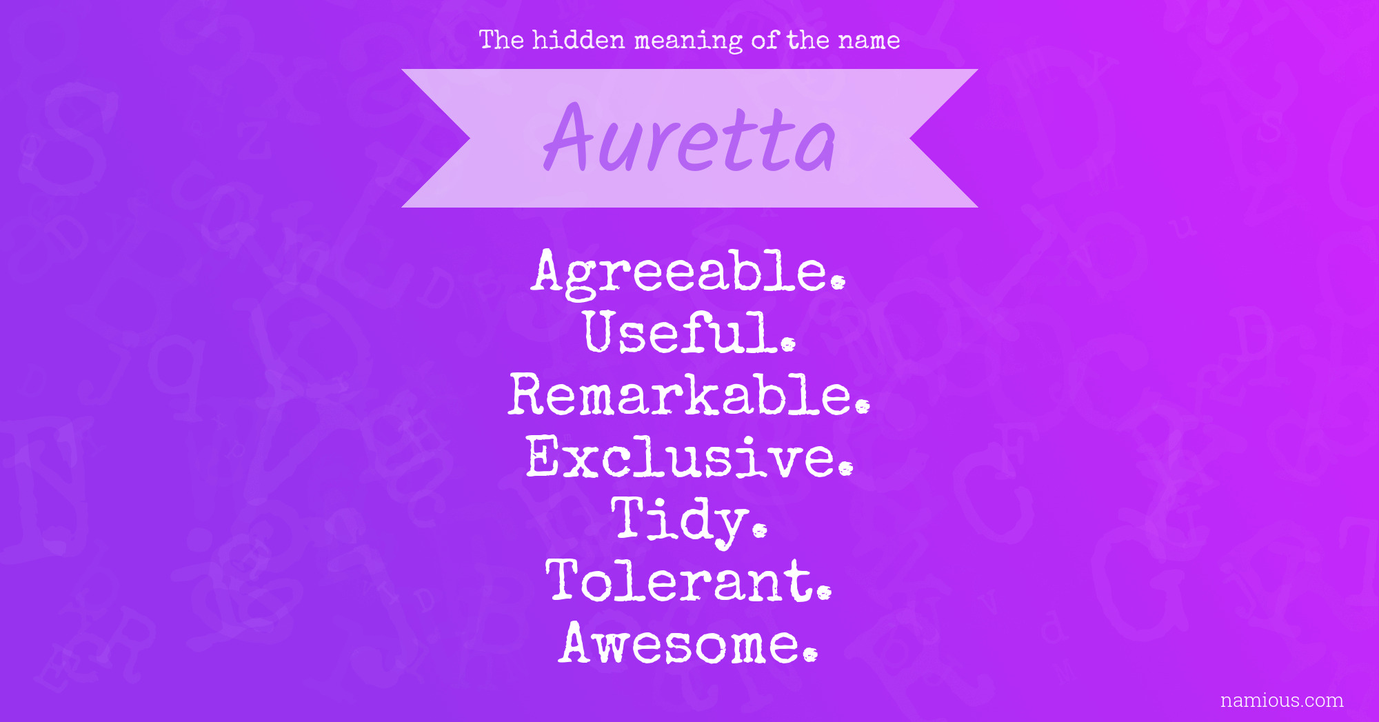 The hidden meaning of the name Auretta