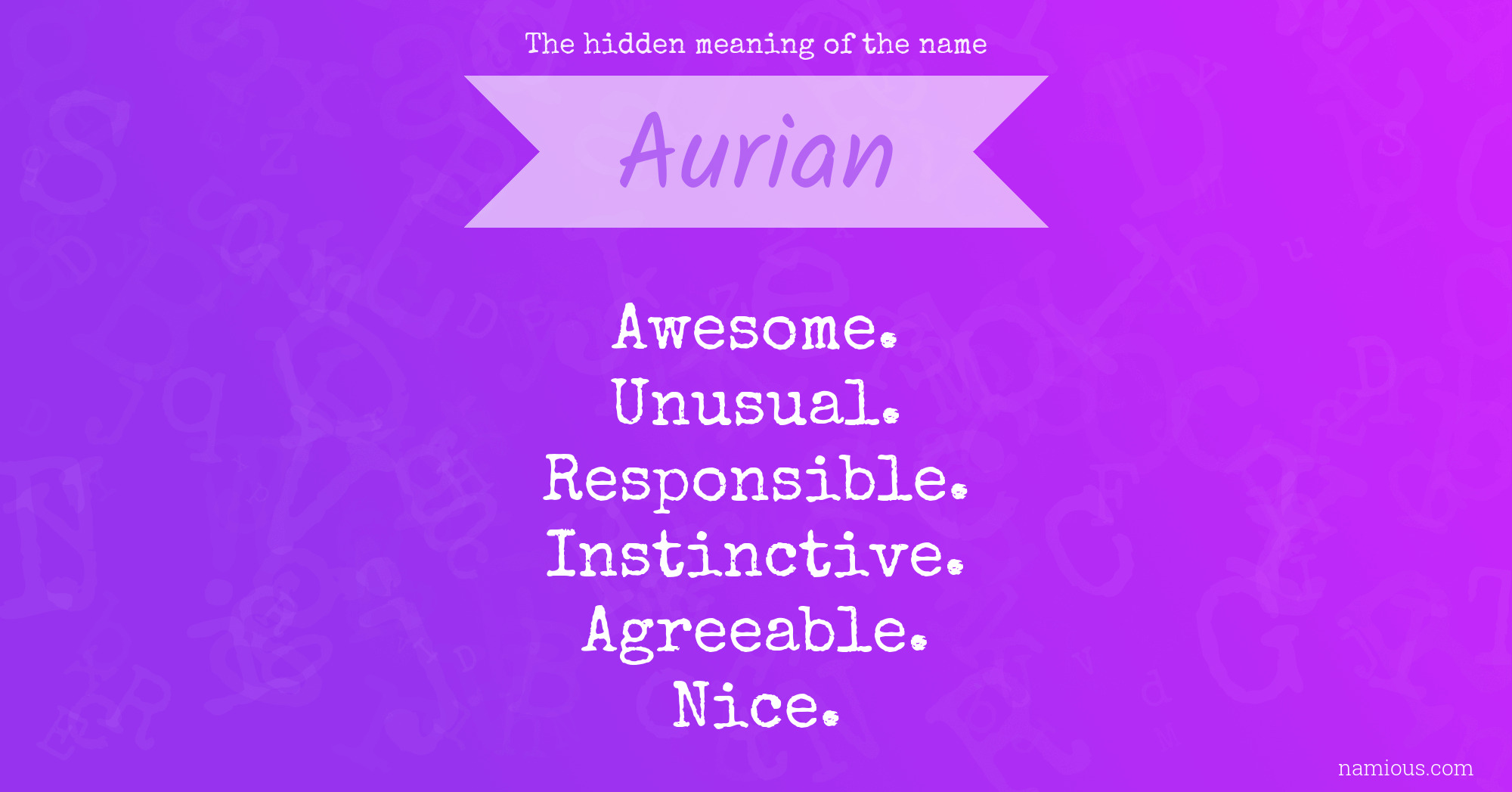 The hidden meaning of the name Aurian