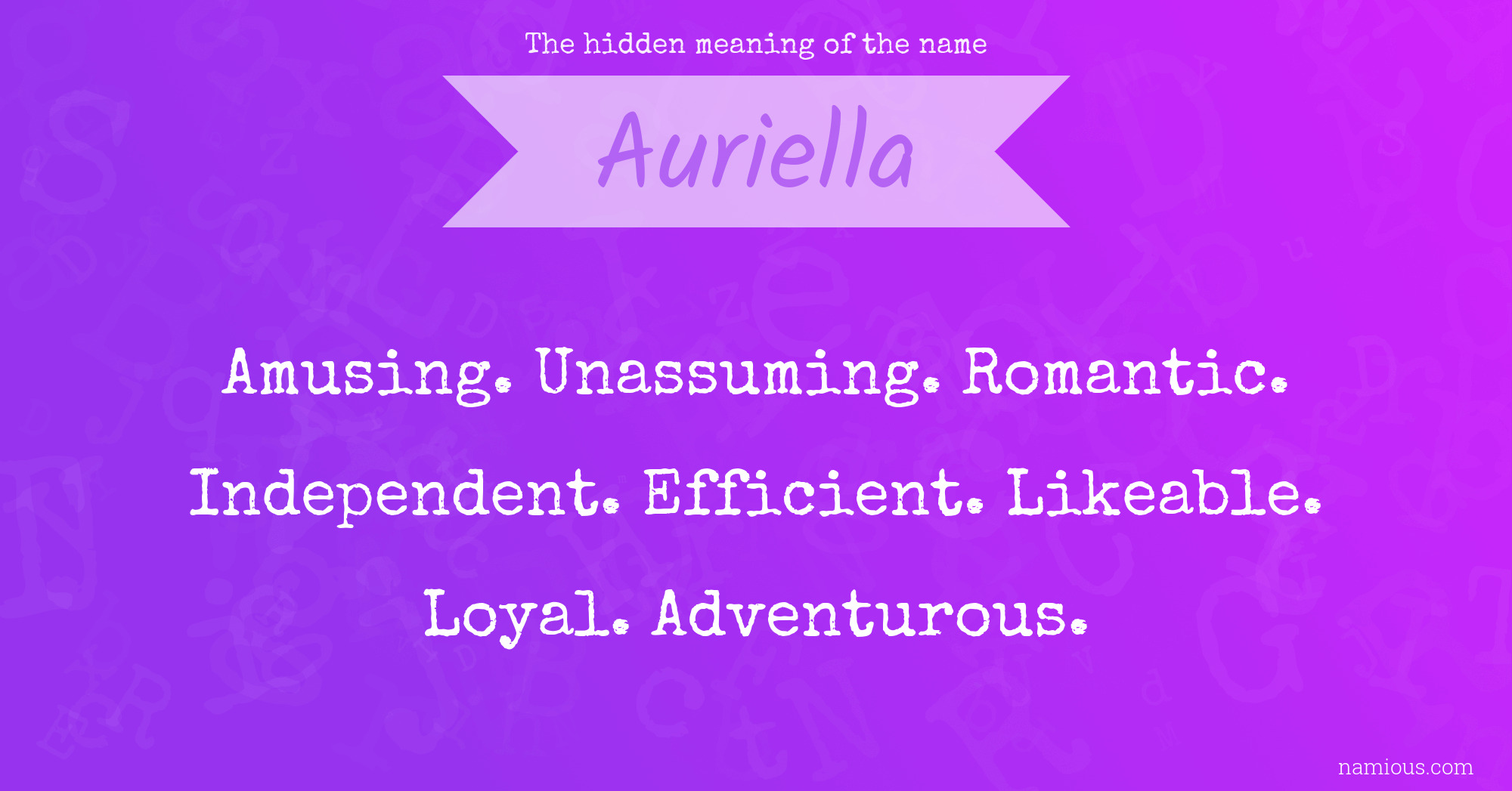 The hidden meaning of the name Auriella