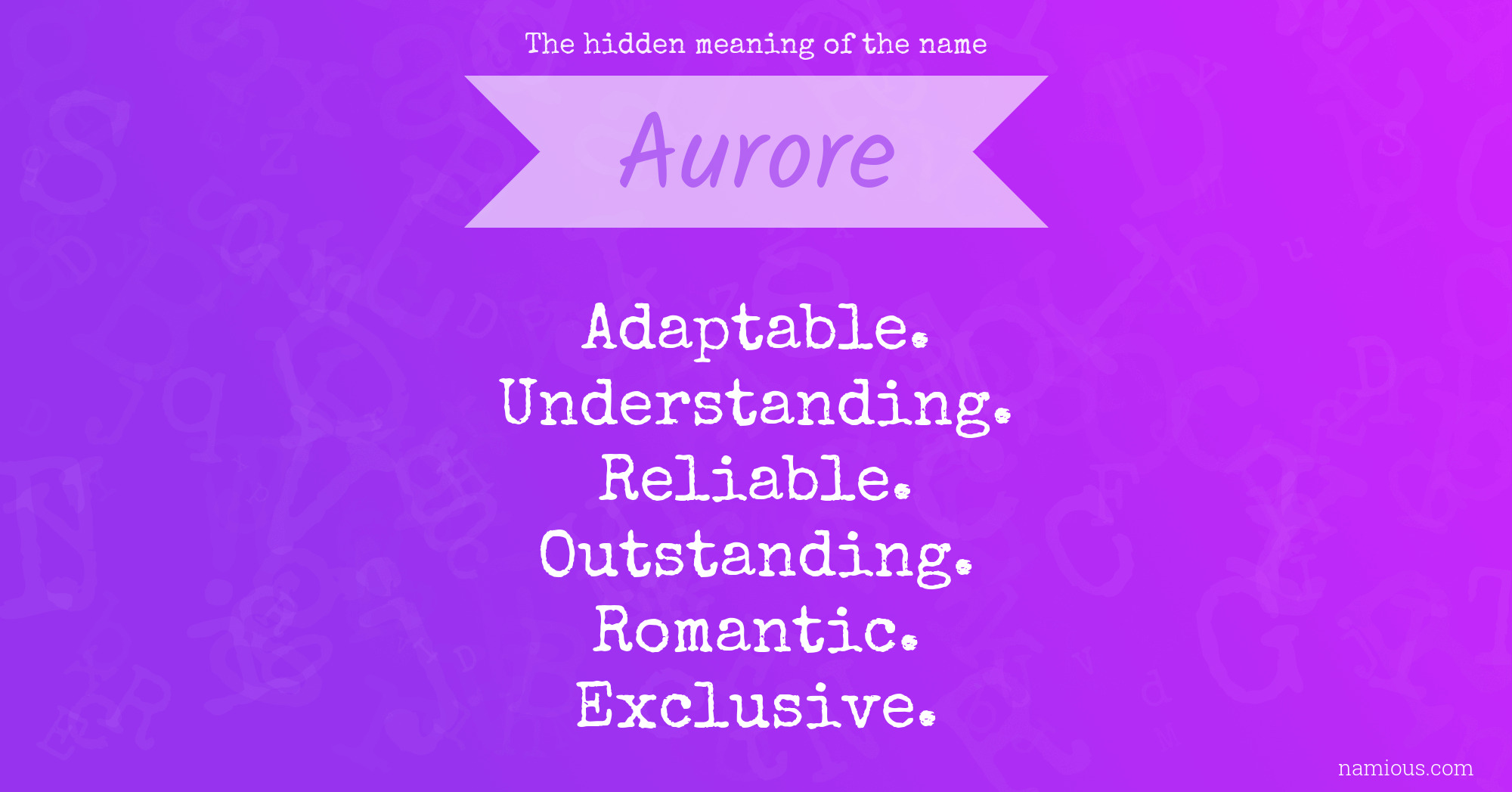 The hidden meaning of the name Aurore