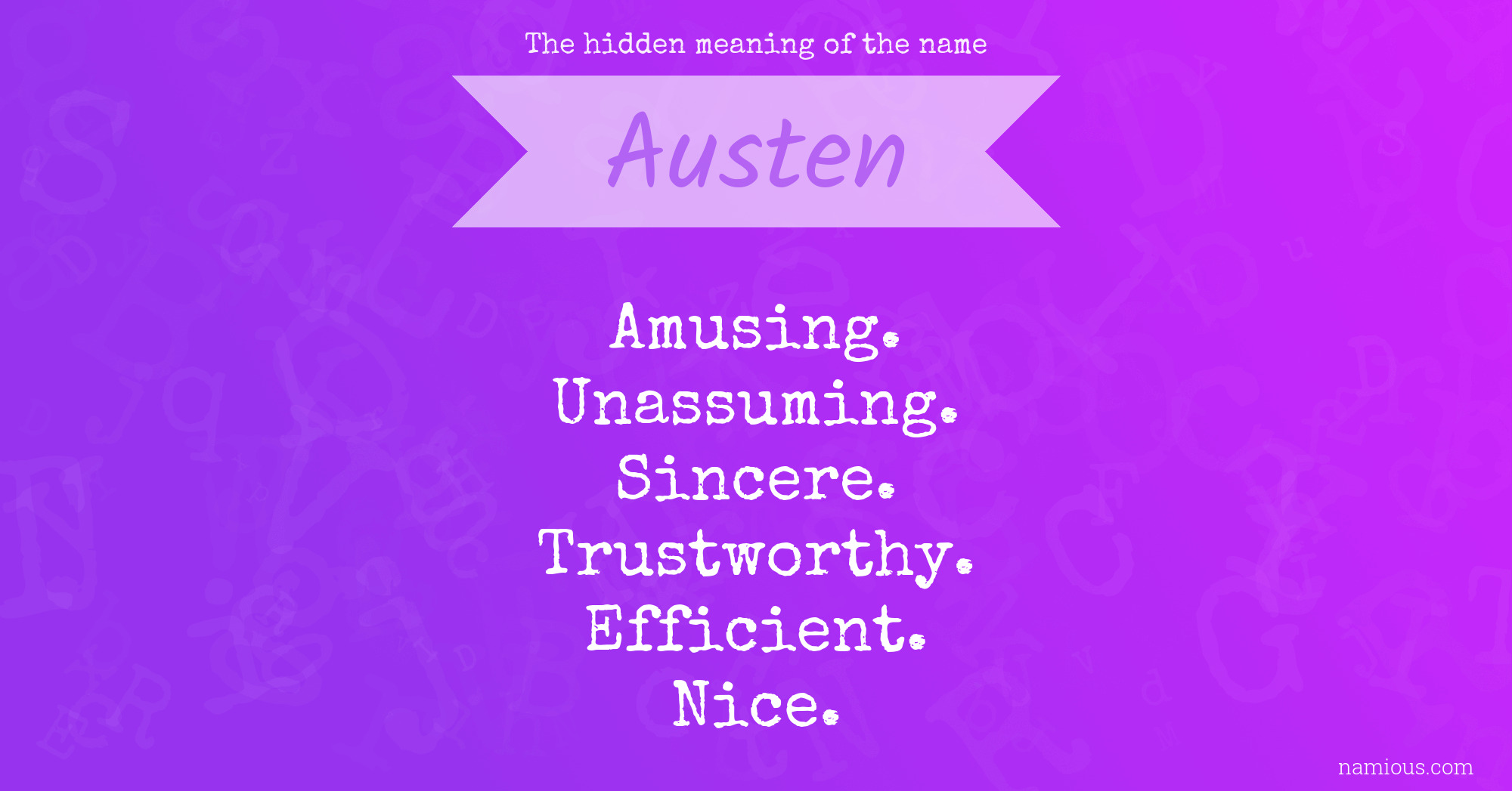 The hidden meaning of the name Austen