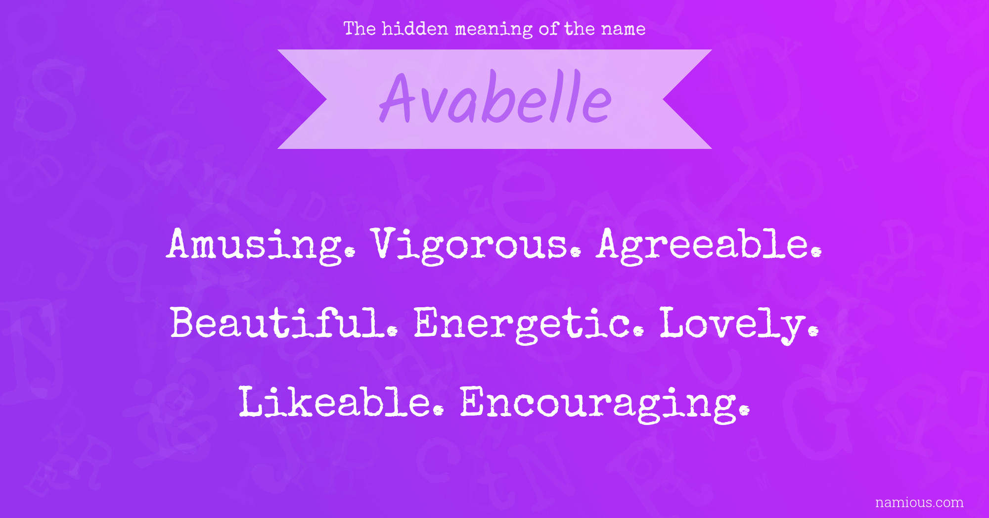 The hidden meaning of the name Avabelle