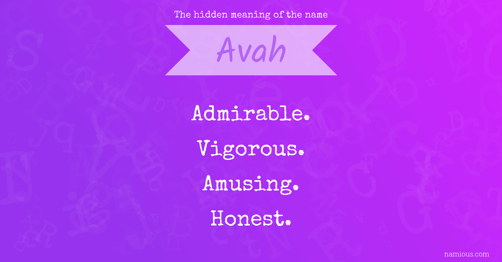 The hidden meaning of the name Avah