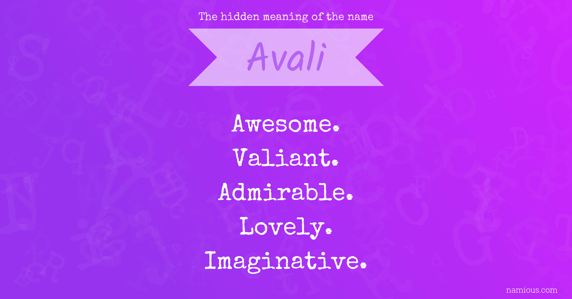 The hidden meaning of the name Avali