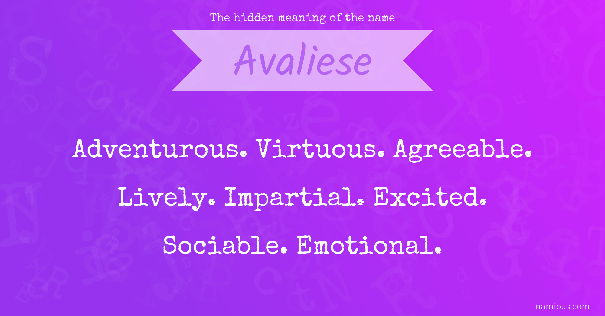 The hidden meaning of the name Avaliese