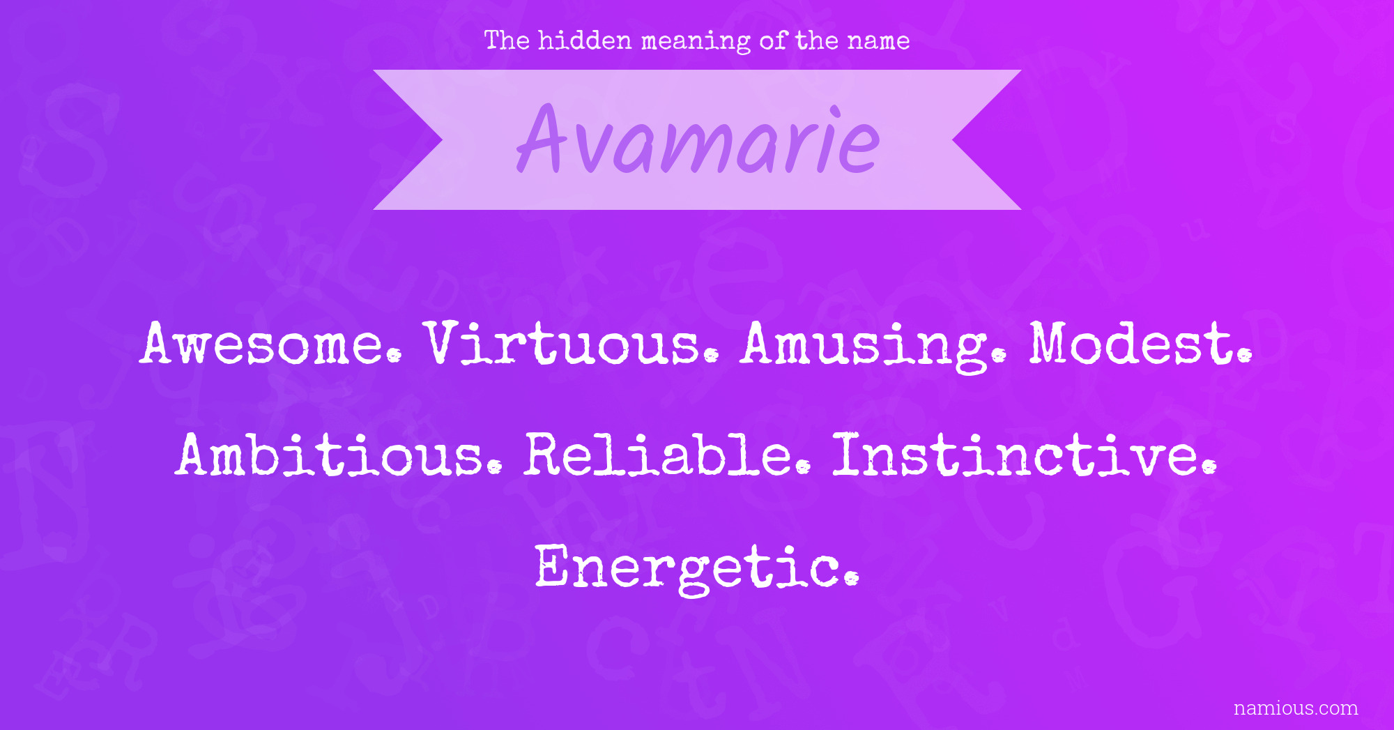 The hidden meaning of the name Avamarie